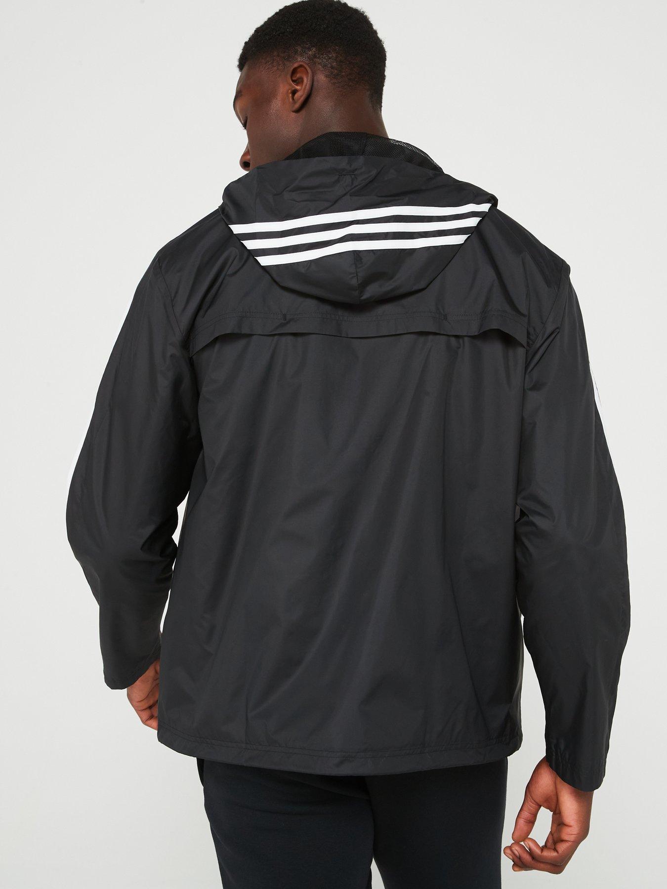 adidas-sportswear-mens-3-stripe-windbreaker-blackstillFront