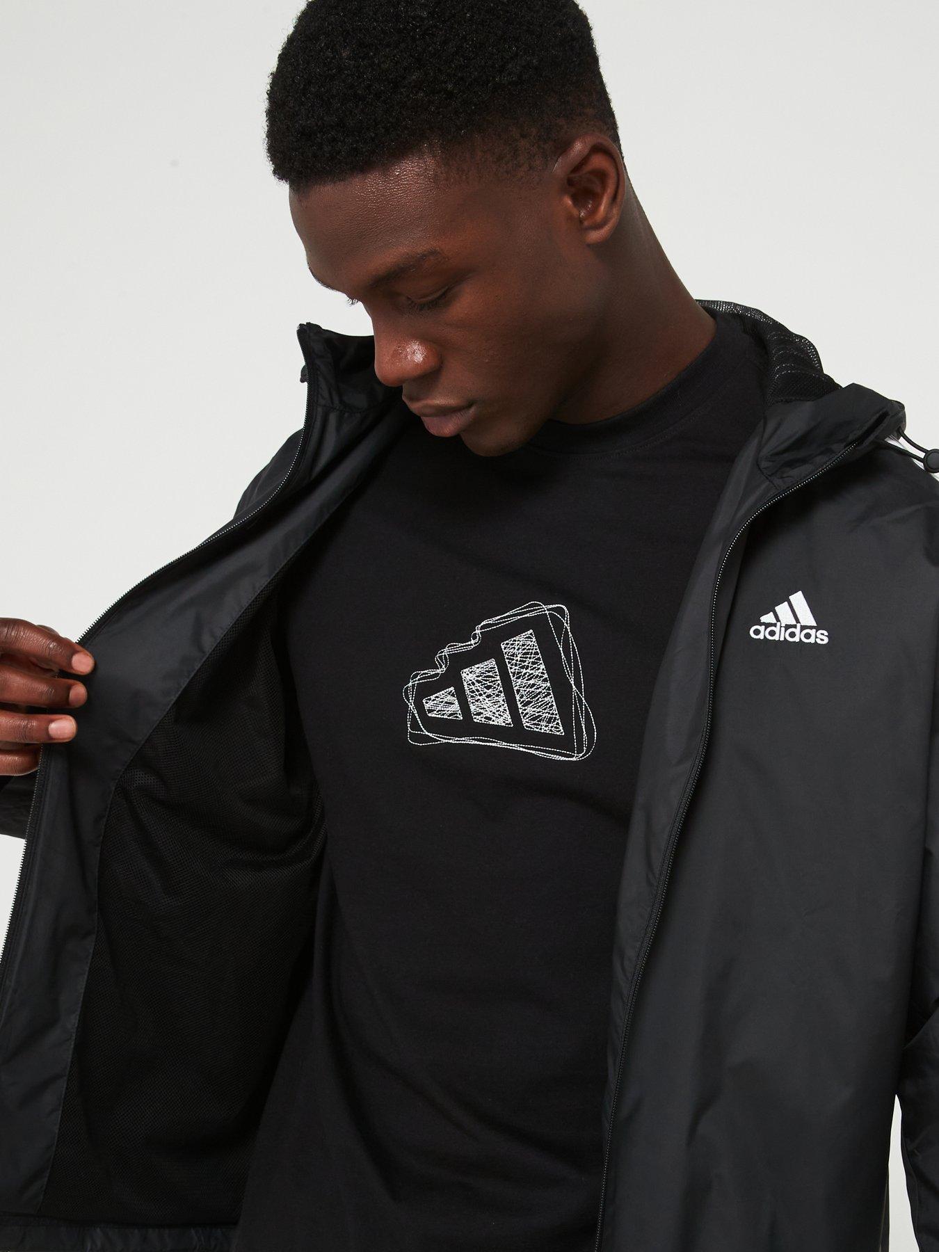 adidas-sportswear-mens-3-stripe-windbreaker-blackoutfit