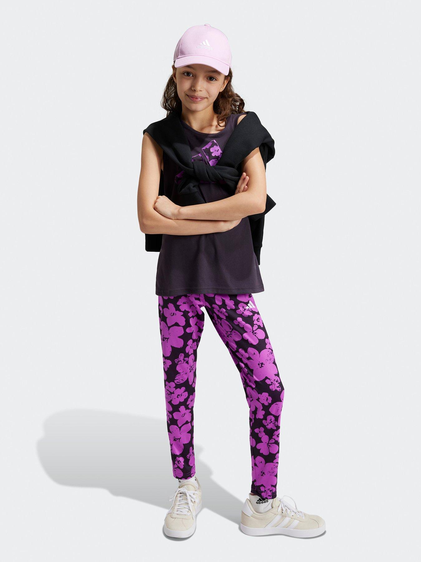 adidas-junior-girls-train-essentials-printed-tank-purplestillFront