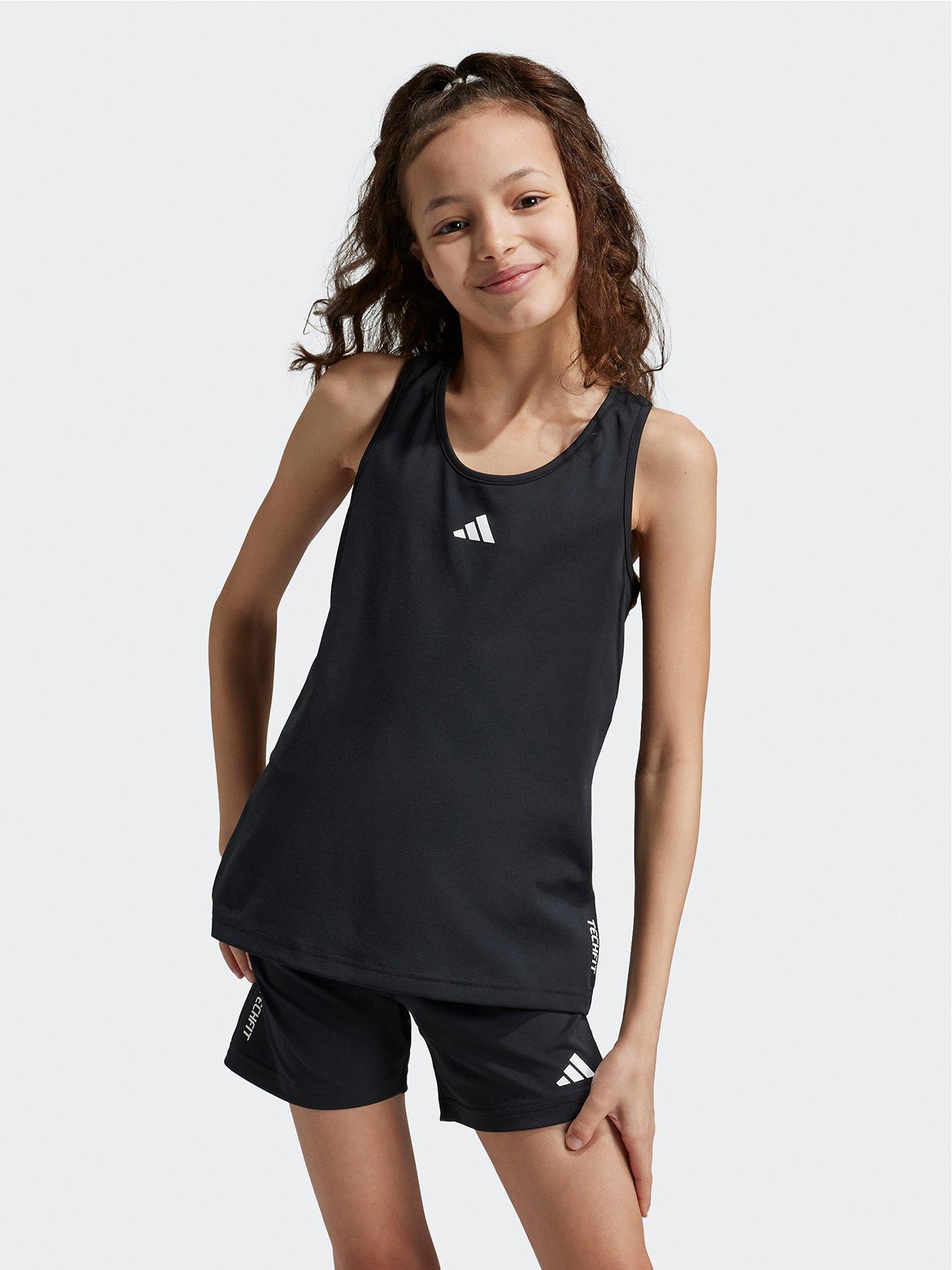 adidas-junior-girls-training-tech-fit-tank-blackwhite