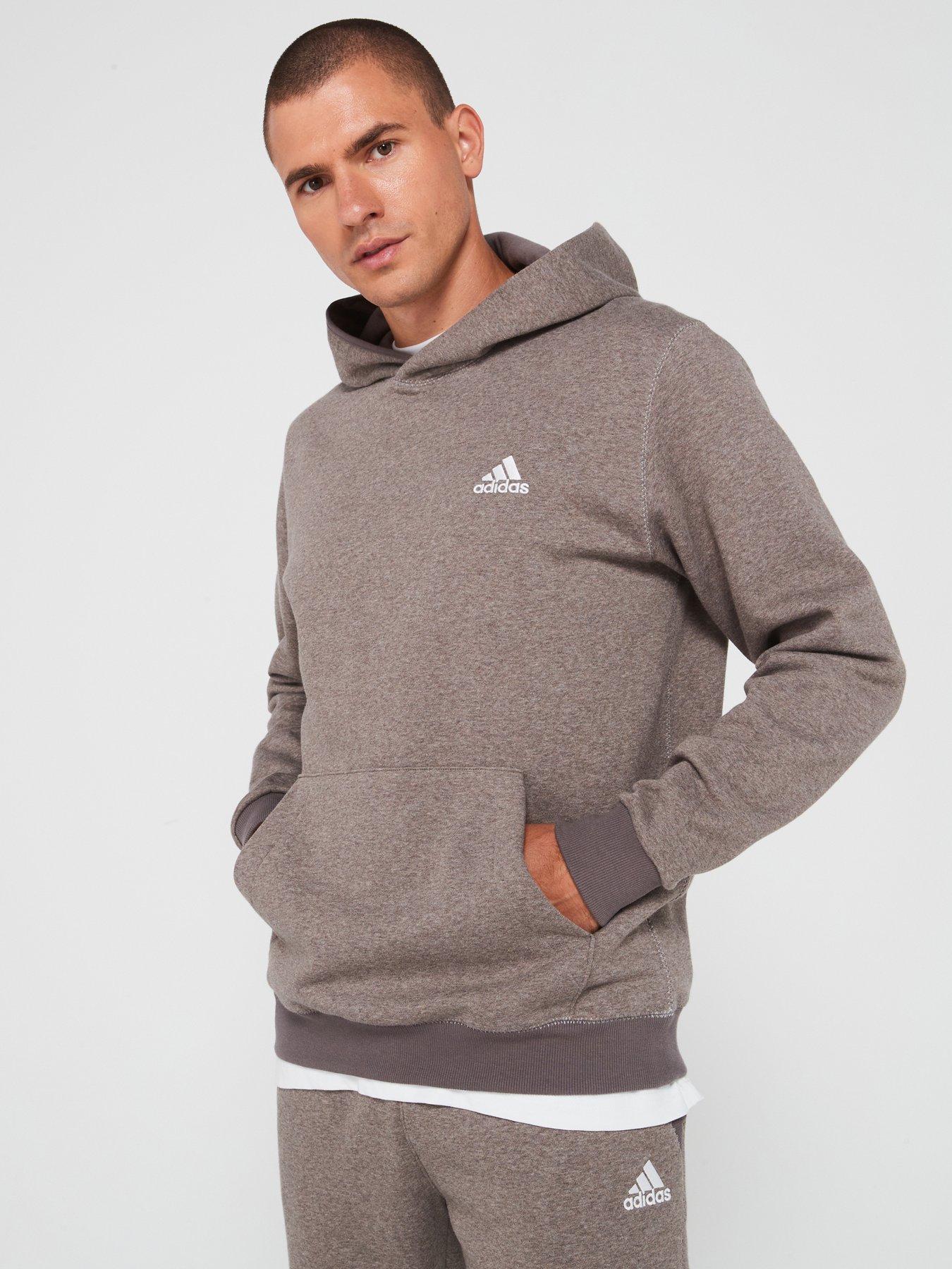 adidas-sportswear-mens-melange-hoodie-grey