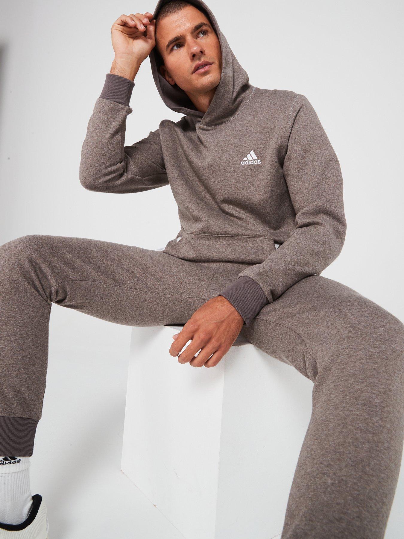 adidas-sportswear-mens-melange-hoodie-greyoutfit