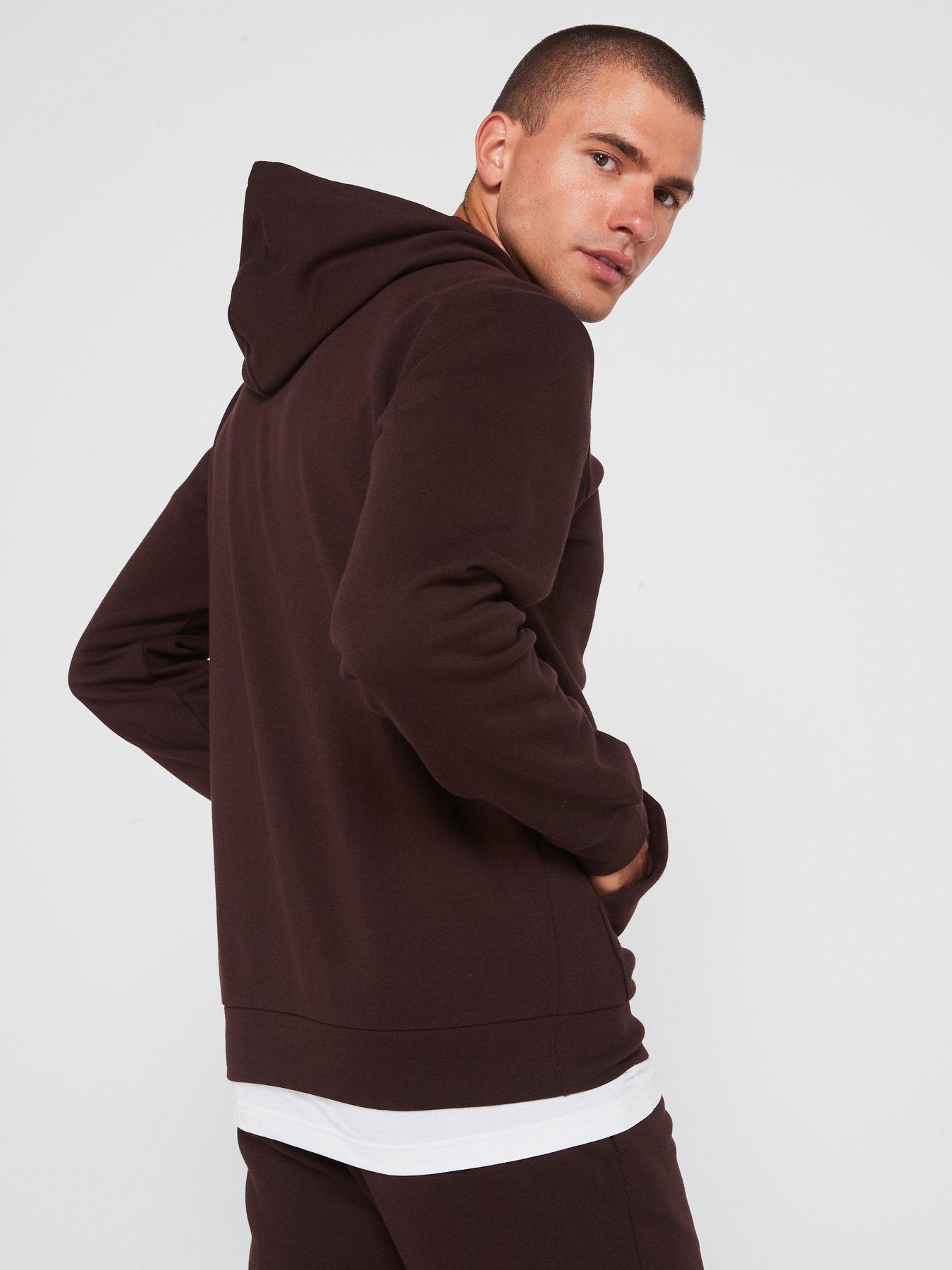 adidas-sportswear-mens-feelcozy-hoodie-brownstillFront