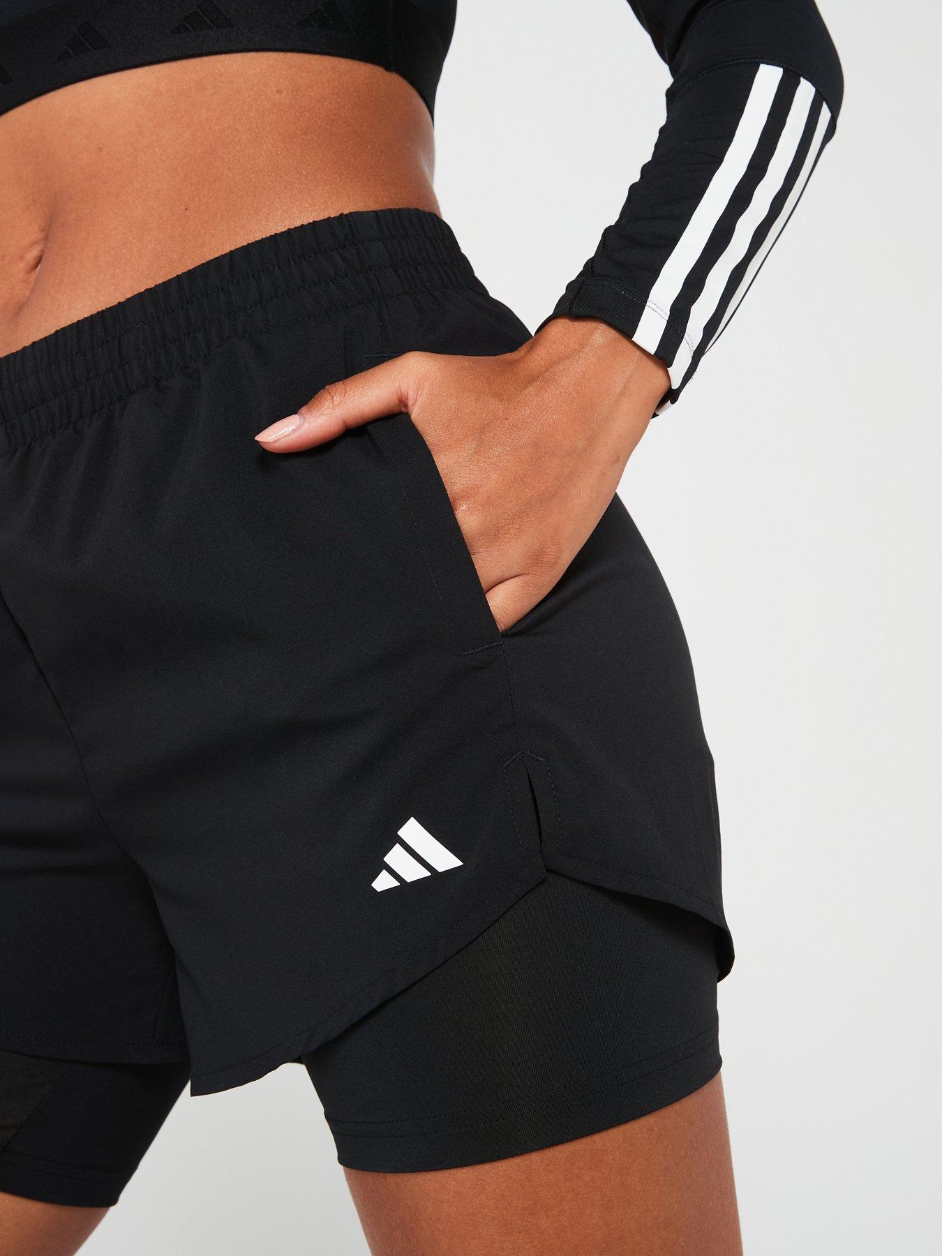 adidas-womens-training-2in1-shorts-blackwhiteoutfit