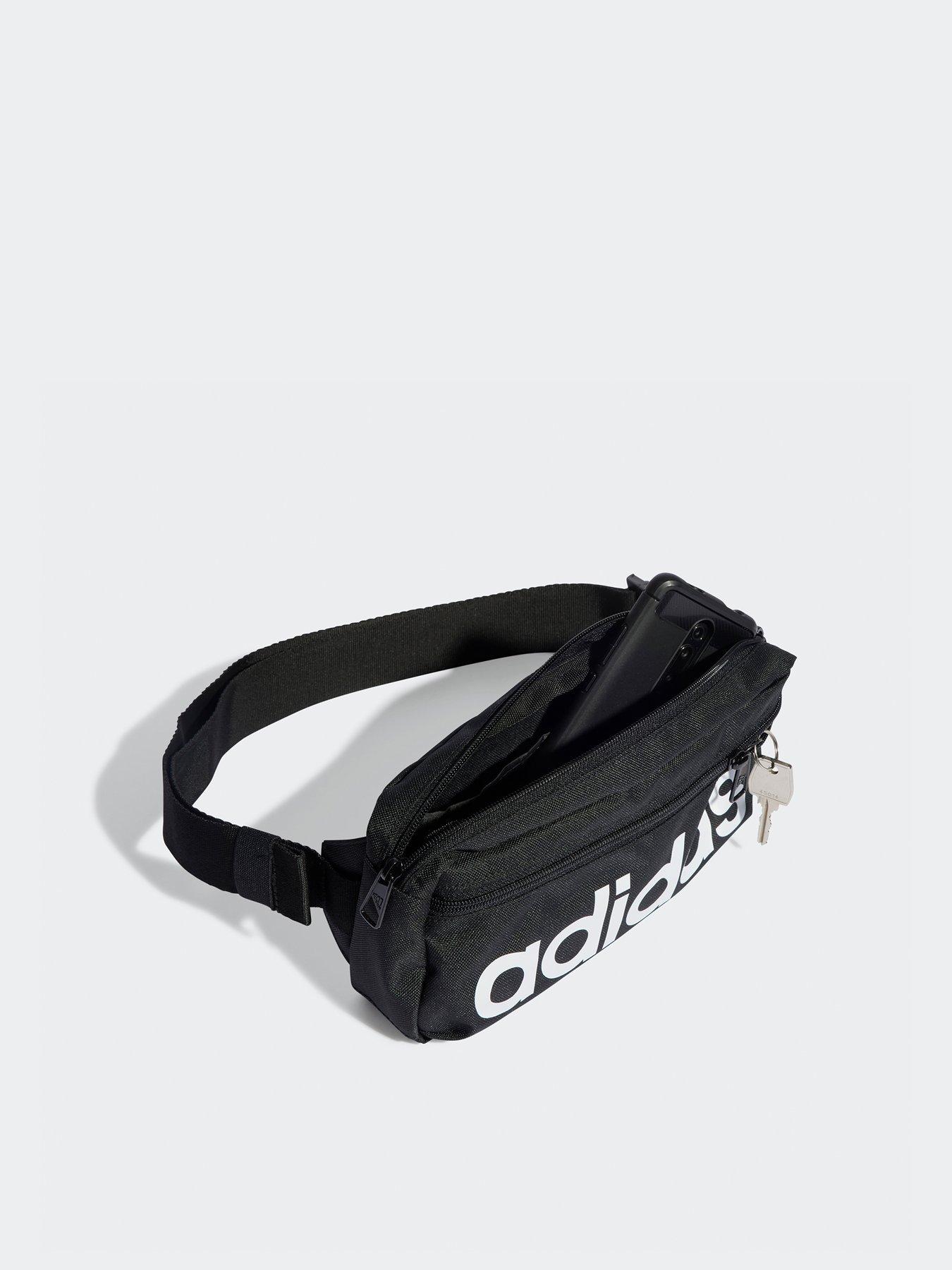 adidas-sportswear-unisex-linear-bumbag-blackwhiteoutfit