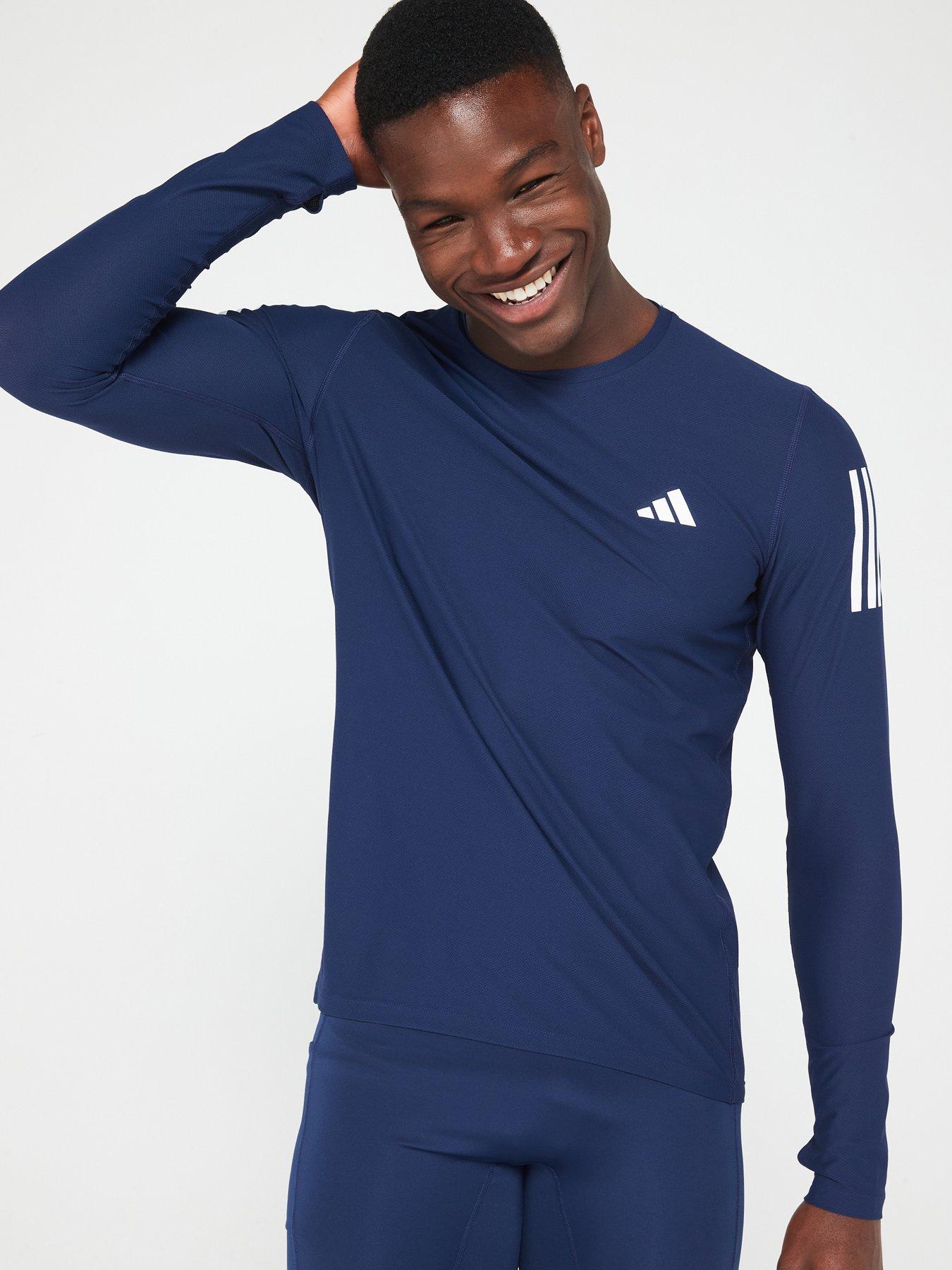 Mens Running Own The Run Long Sleeve T shirt Navy