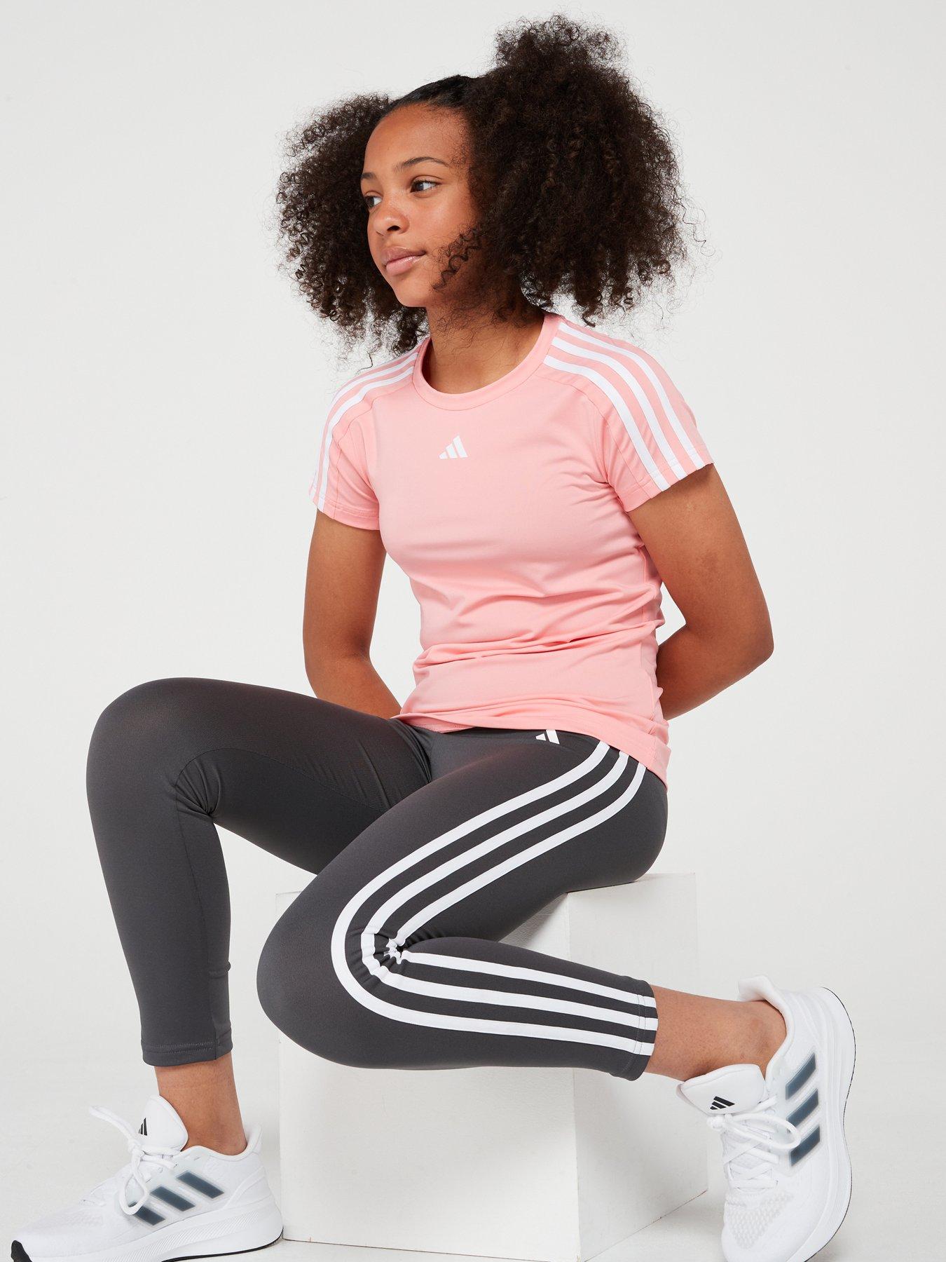 adidas-junior-girls-train-essentials-3-stripe-tights-greyoutfit