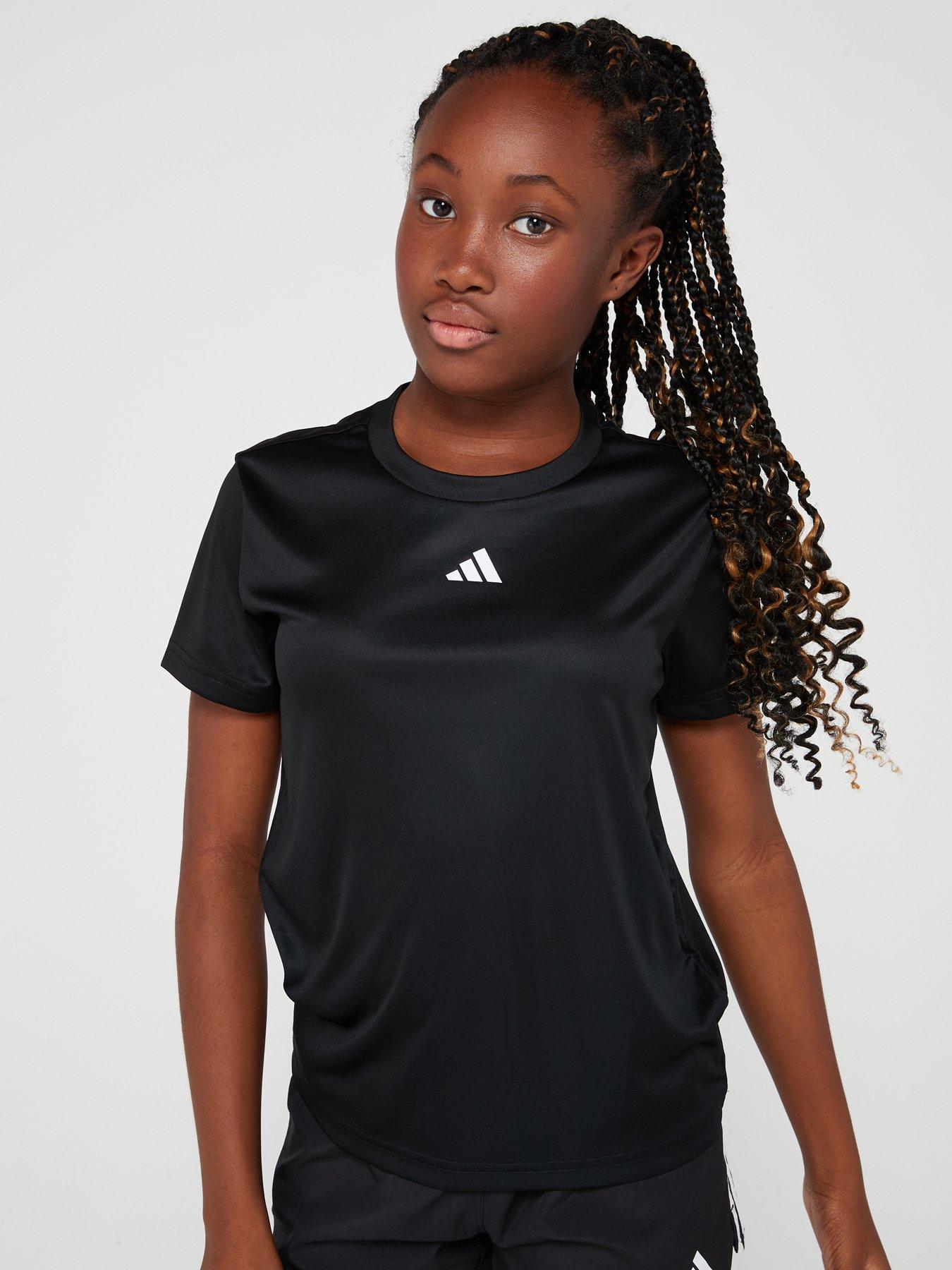 adidas-junior-girls-train-essentials-t-shirt-blackwhite