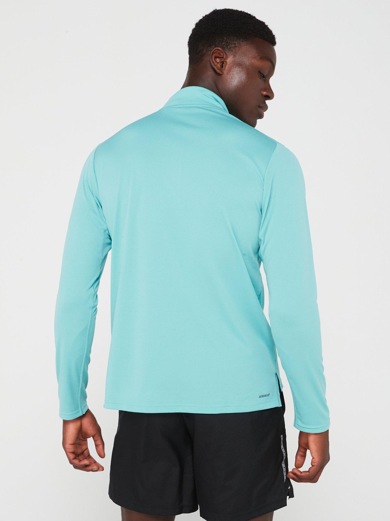 adidas-mens-train-essentials-14-zip-top-greenstillFront