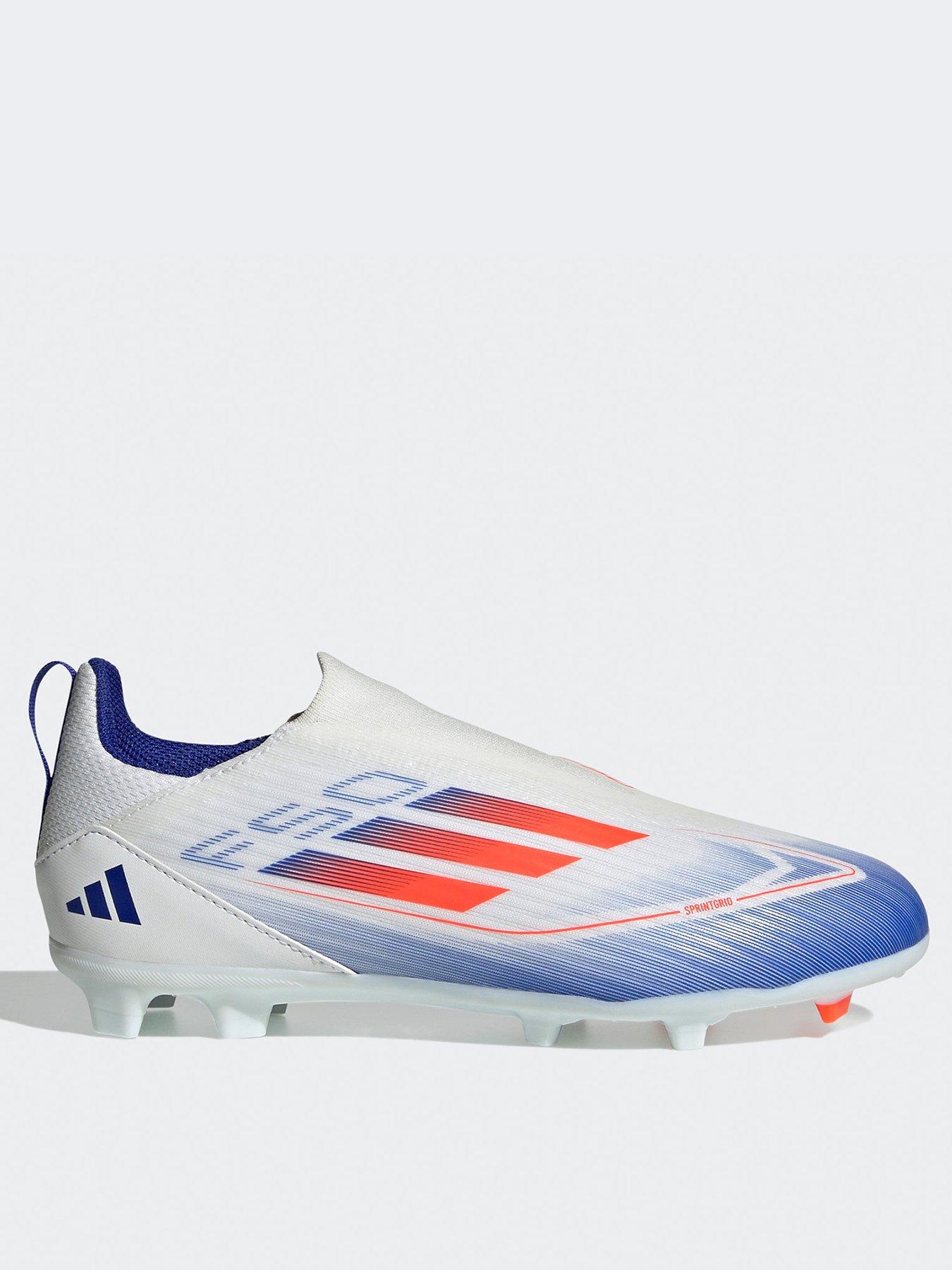 adidas-junior-f50-league-laceless-firm-ground-football-boot--white