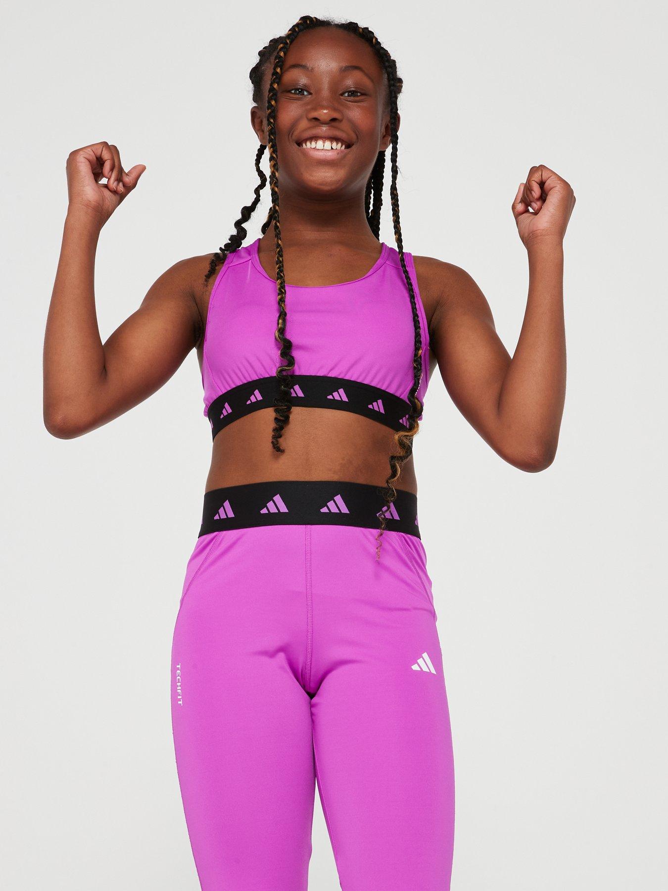 adidas-junior-girls-training-tech-fit-tights-purpleoutfit