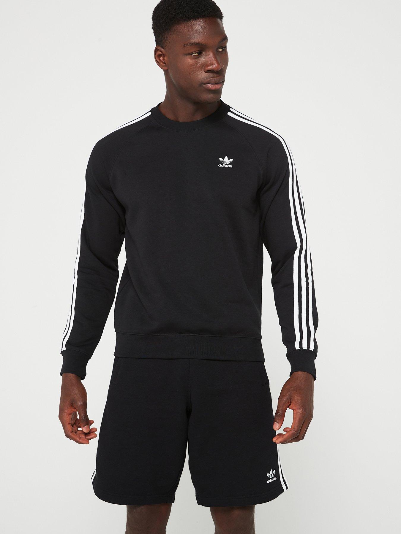 adidas Originals Mens 3-Stripes Crew - Black
