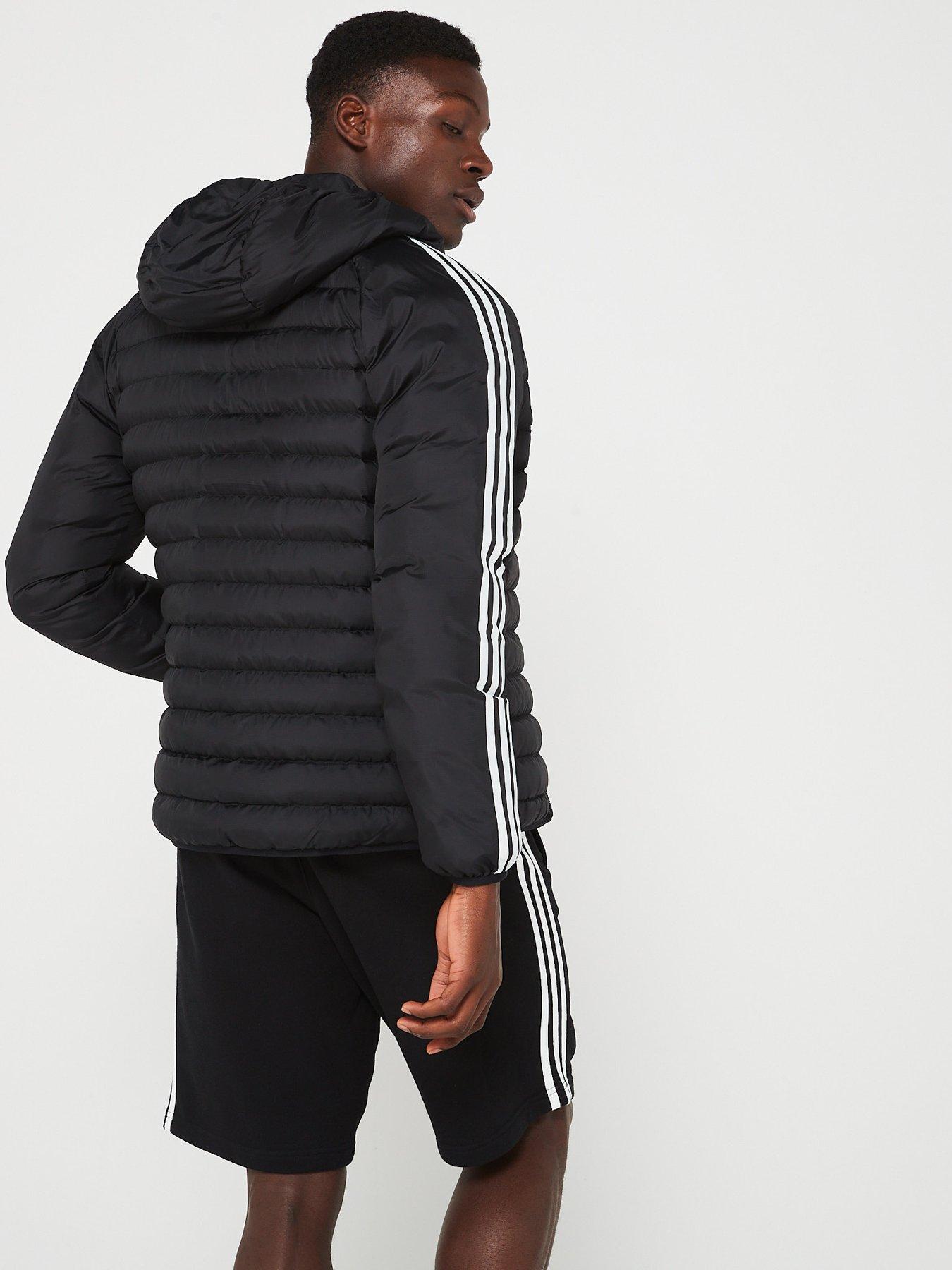 adidas-originals-mens-padded-hooded-jacket-blackwhtiestillFront