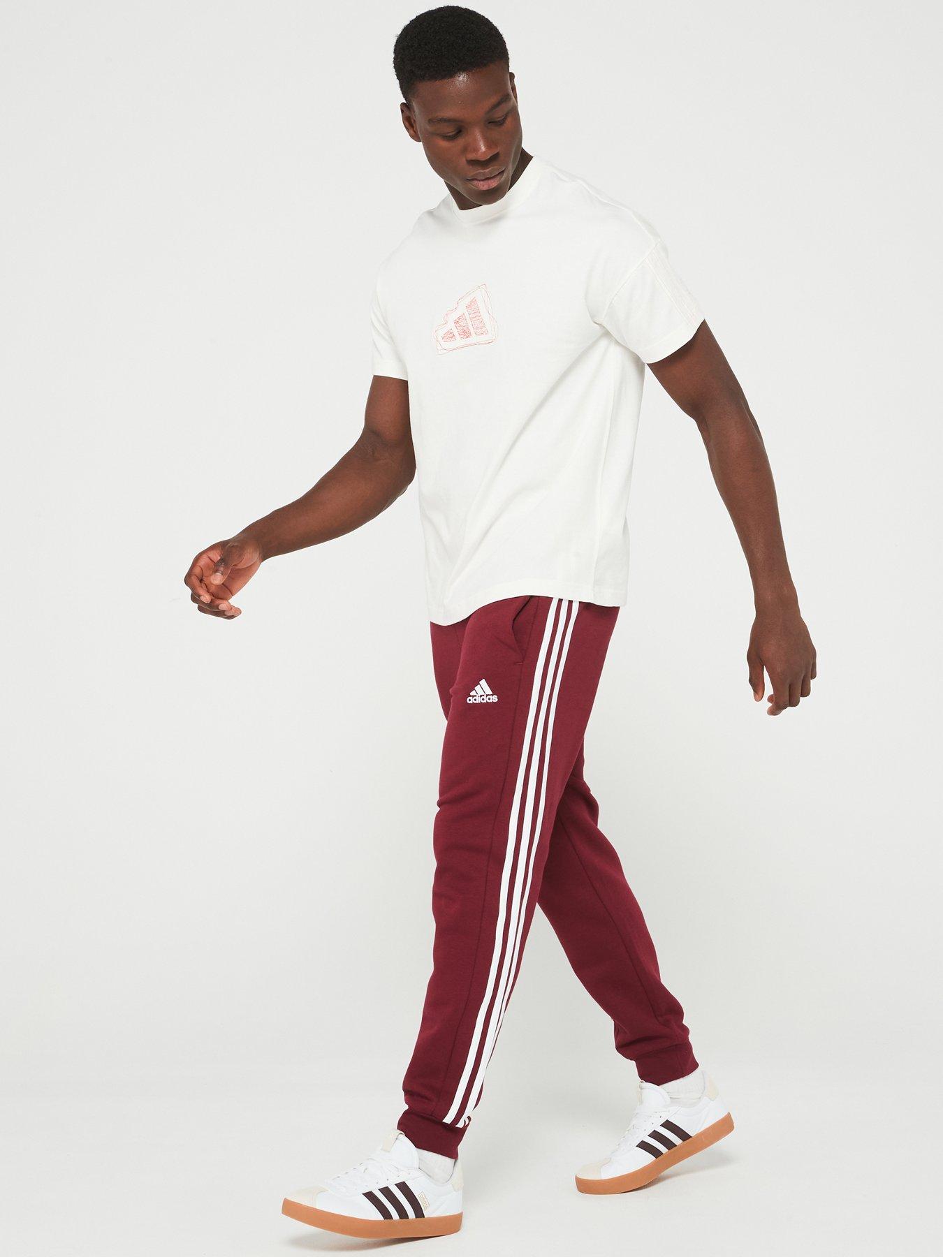 adidas-sportswear-mens-3-stripe-fleece-tricot-pant-redback