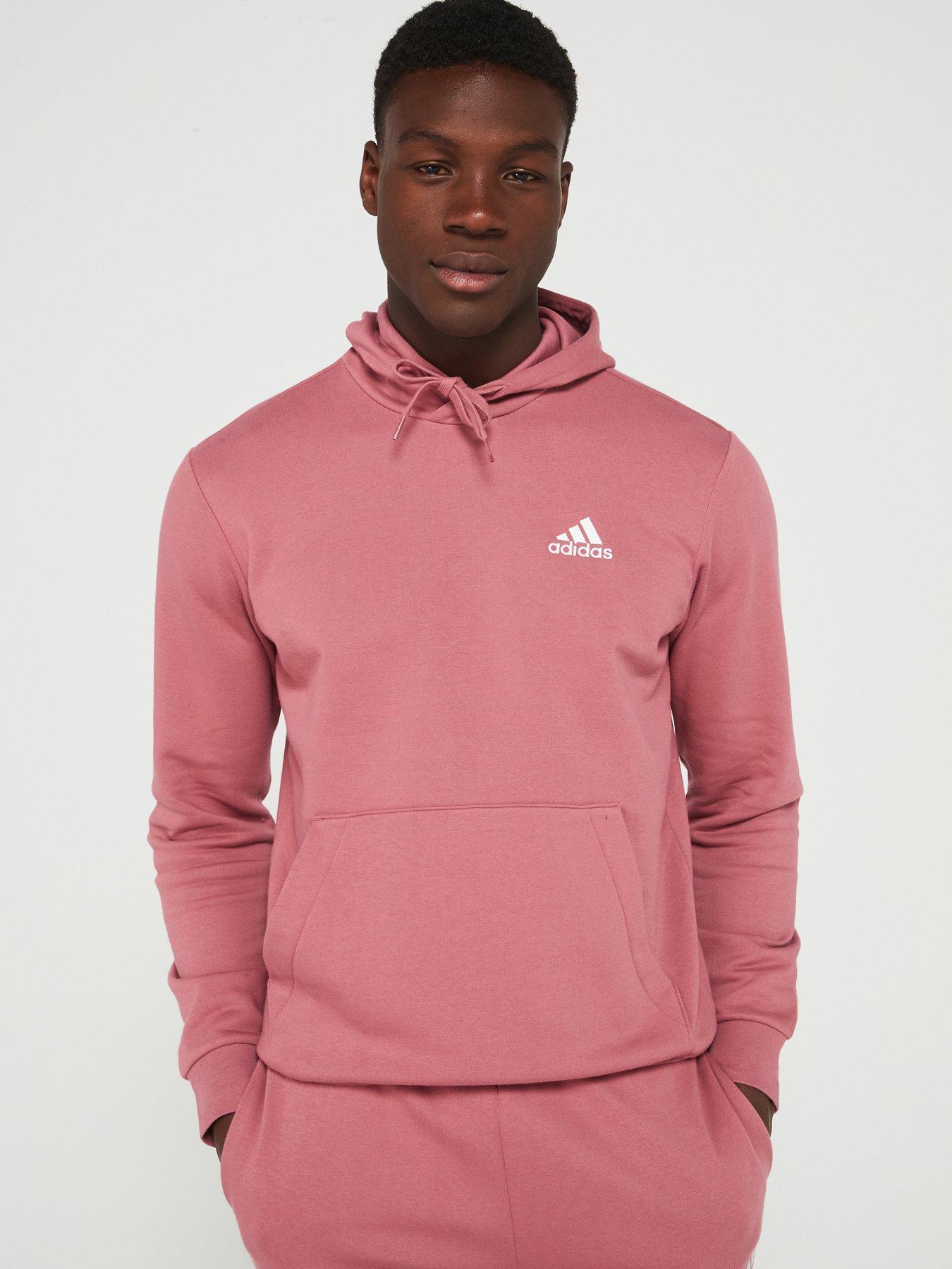 Pink hoodie mens adidas sale