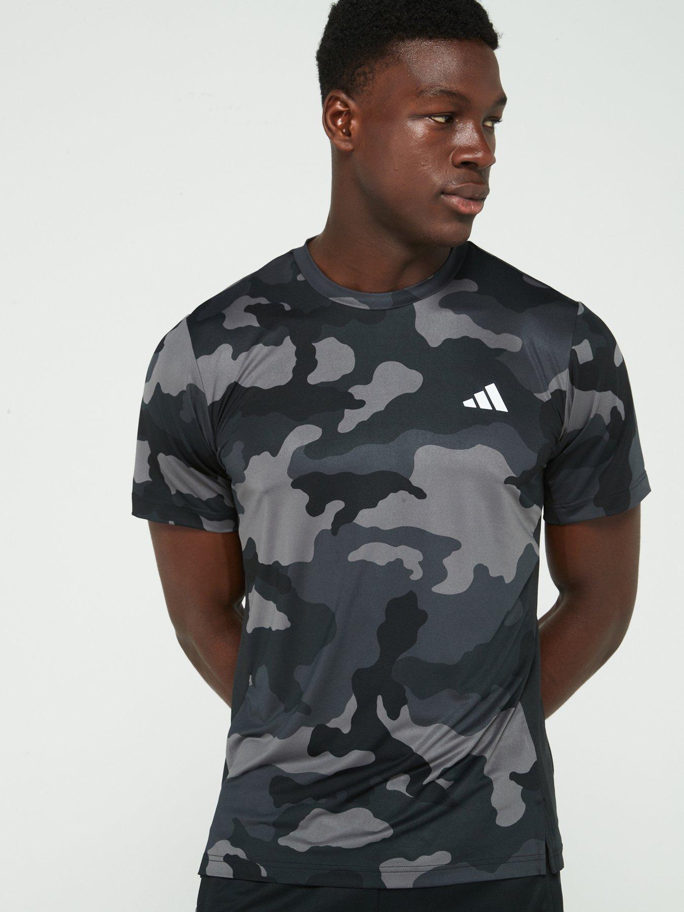 adidas Mens Training Camo Print T-shirt Black Very Ireland