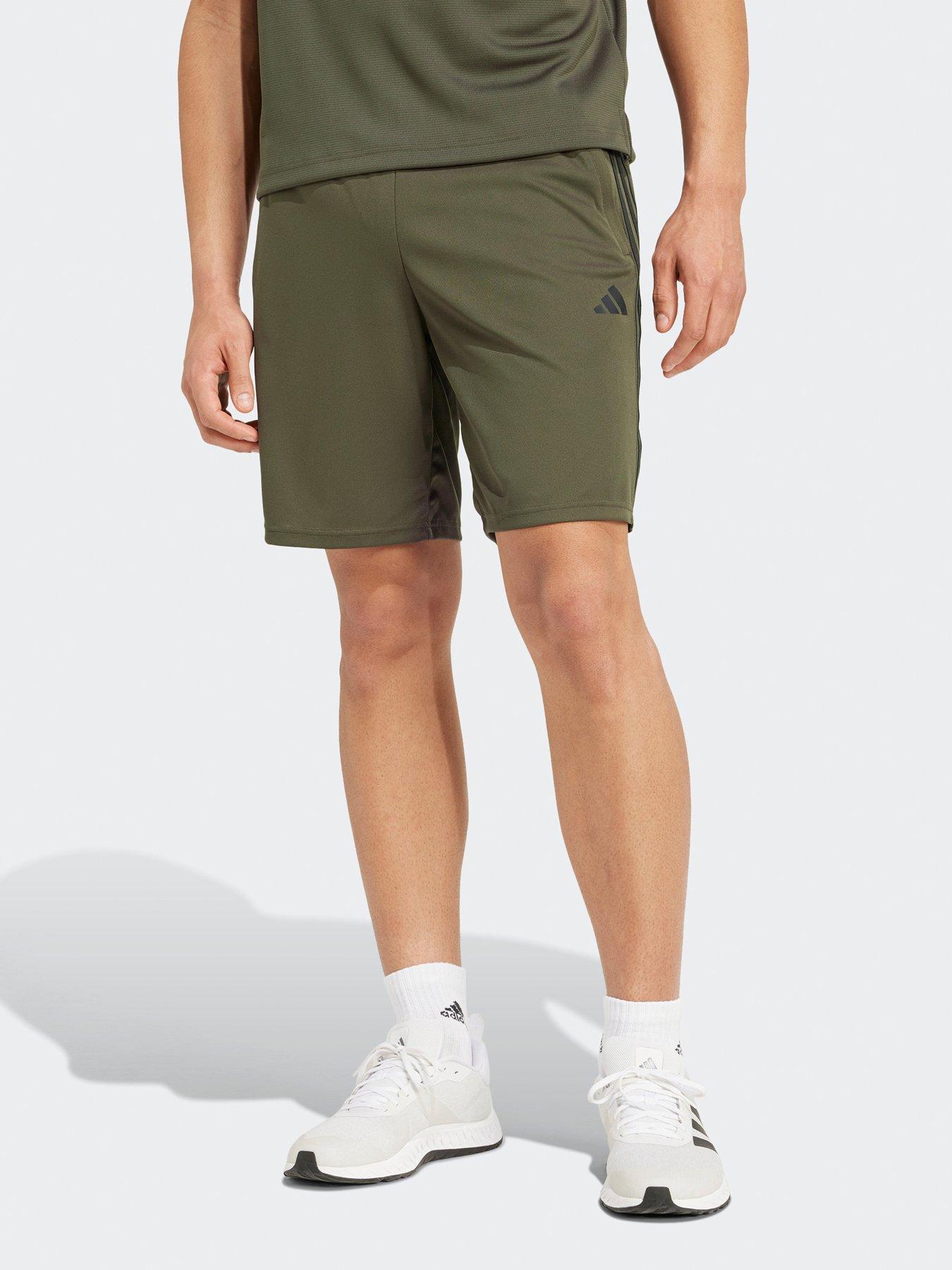 adidas-mens-train-essentials-pique-3-stripe-shorts-khaki