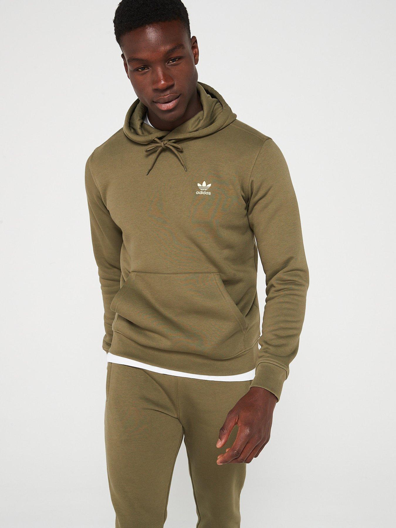 Adidas Trefoil Hoodie Green Adidas Originals Mens Essential