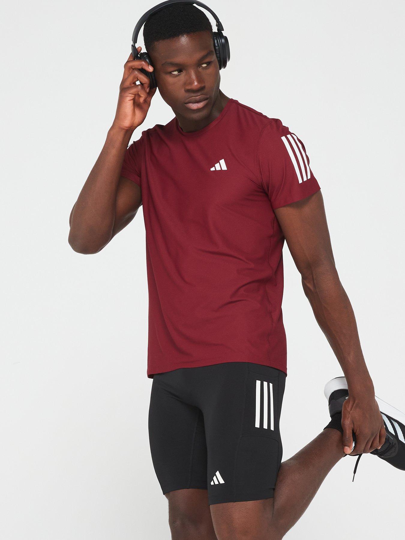 adidas-mens-running-own-the-run-t-shirt-burgundyoutfit