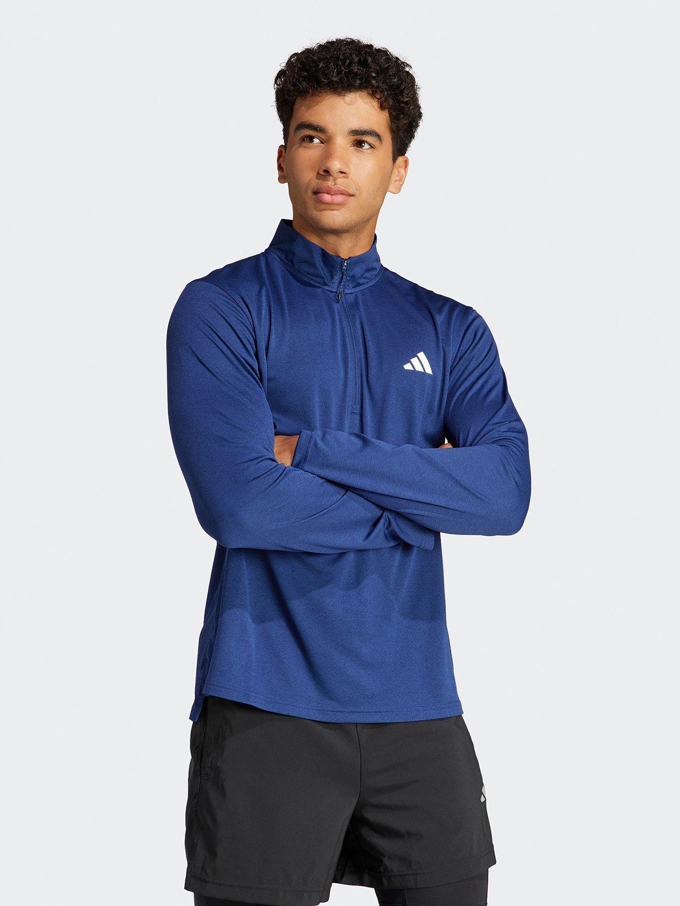 adidas-mens-train-essentials-14-zip-top-navy