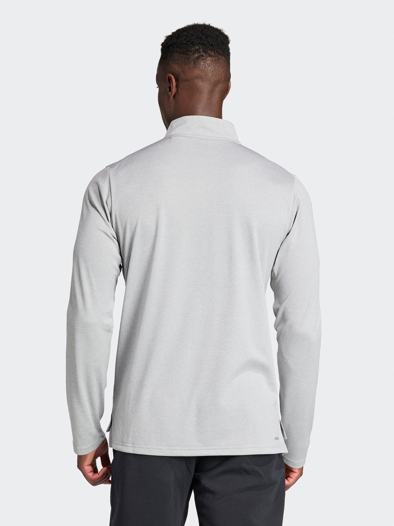 adidas-mens-train-essentials-14-zip-top-greystillFront