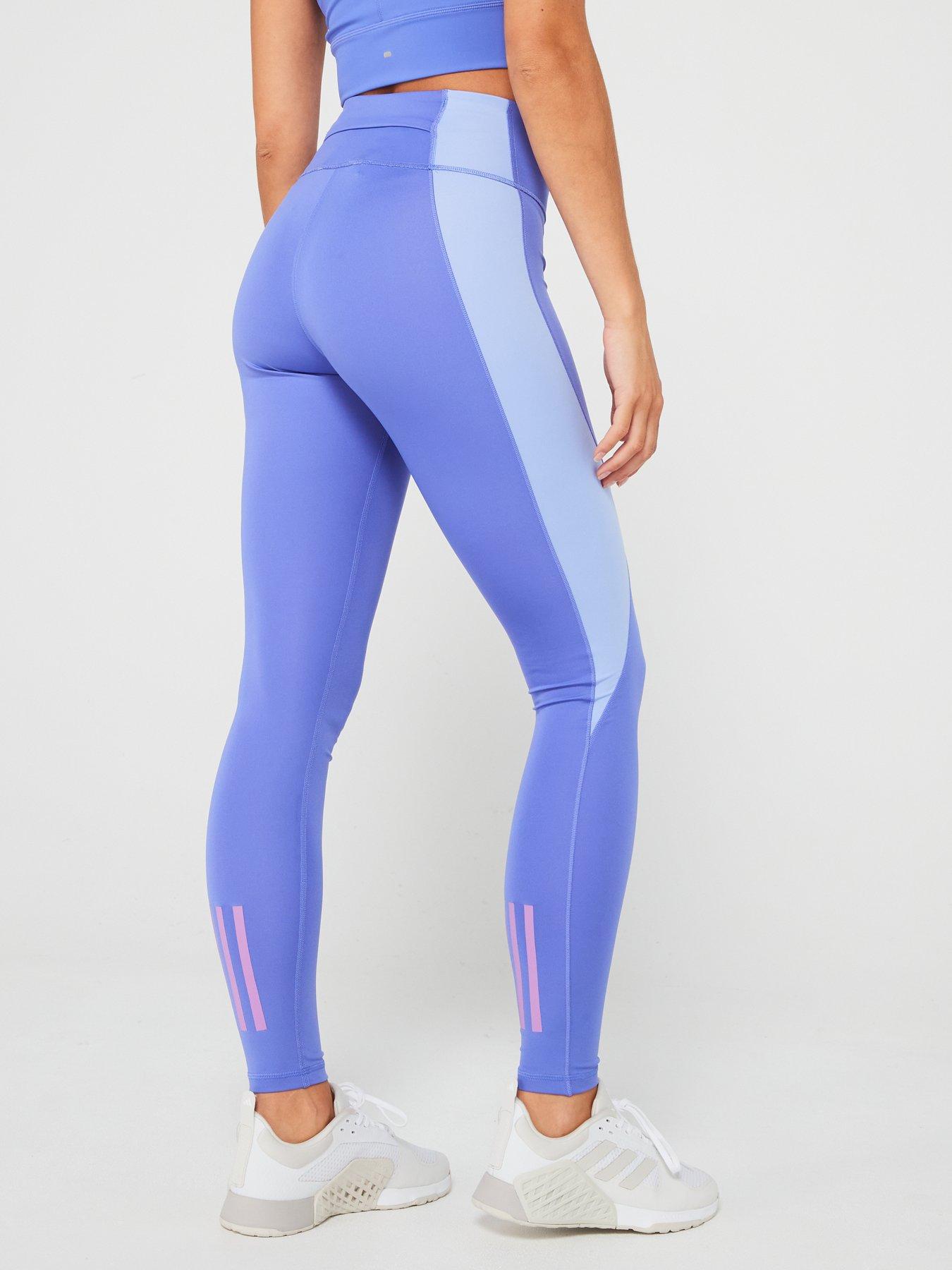 adidas-womens-running-own-the-run-colourblock-tights-bluestillFront