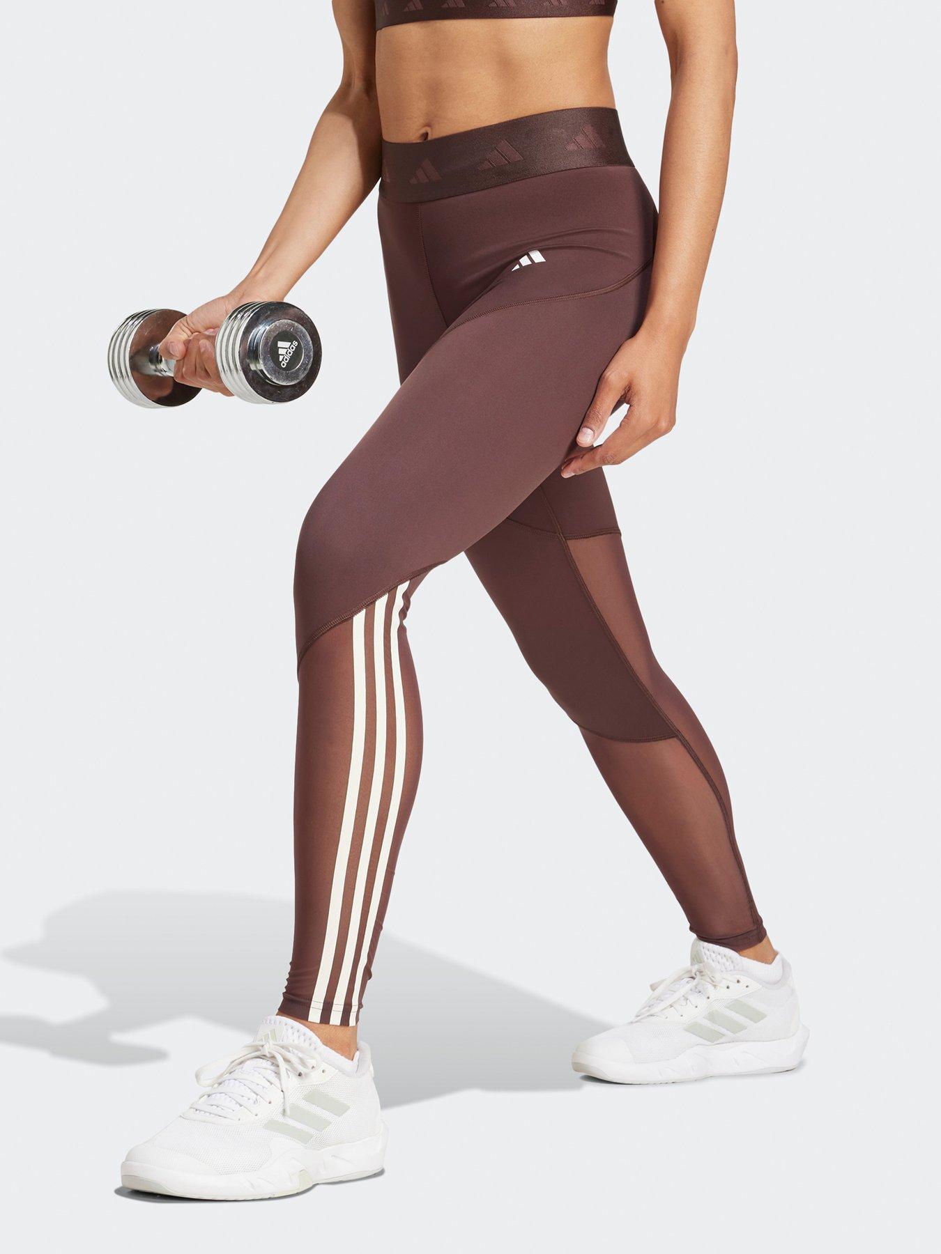 adidas-womens-training-hyperglam-tights-brown