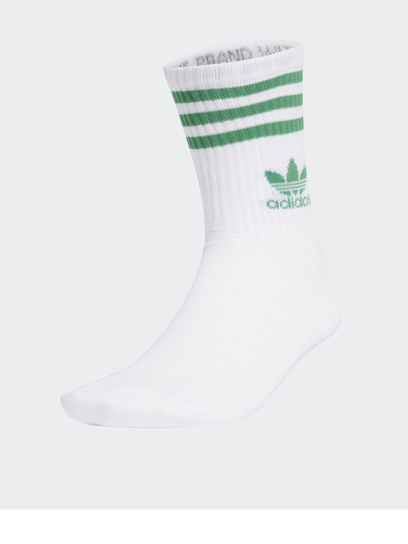 adidas-originals-unisex-3-stripe-crew-sock-3-pack-whitegreenfront