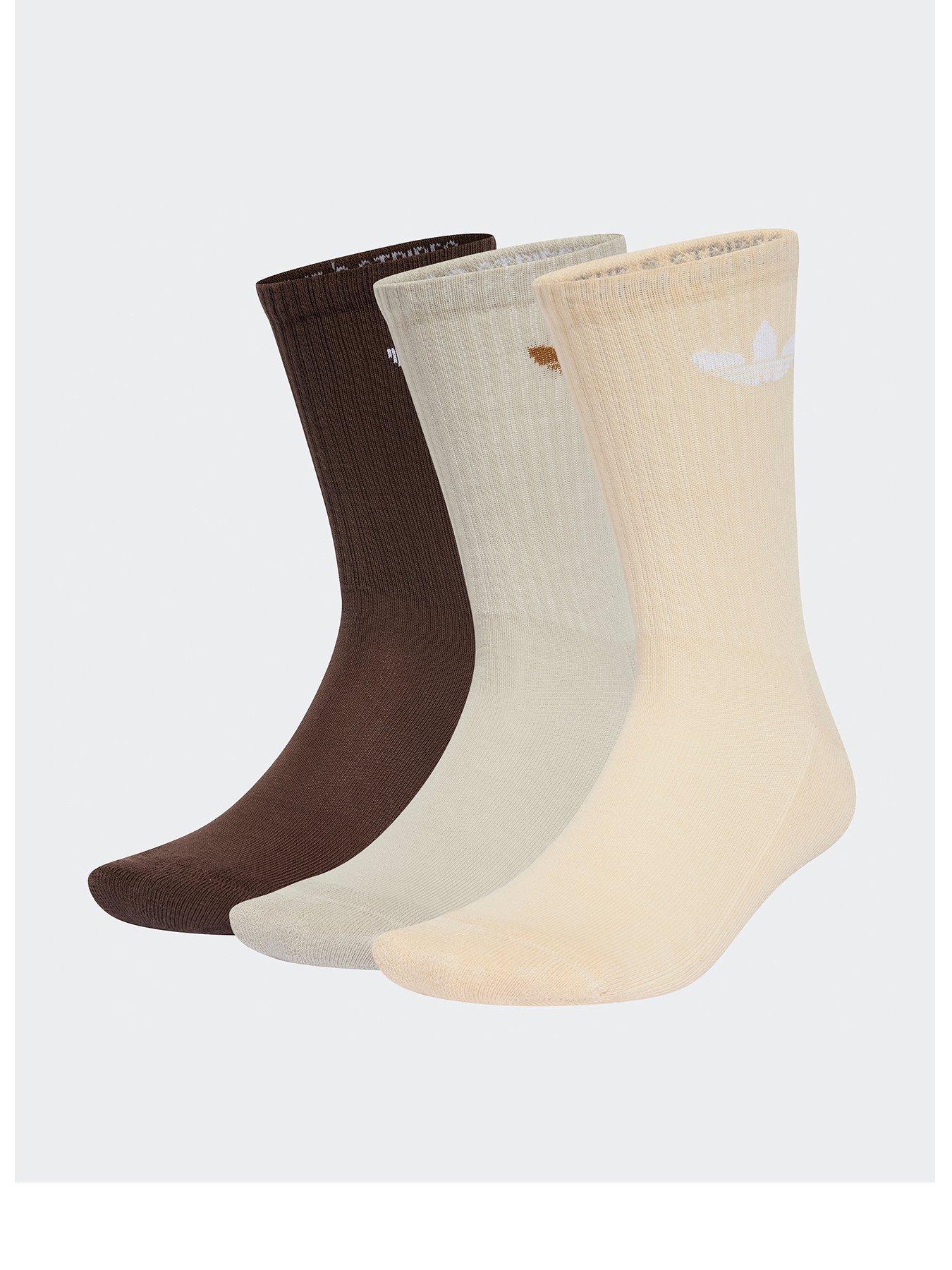 Image of adidas Originals Unisex Trefoil Crew Socks - 6 Pack - Brown Multi
