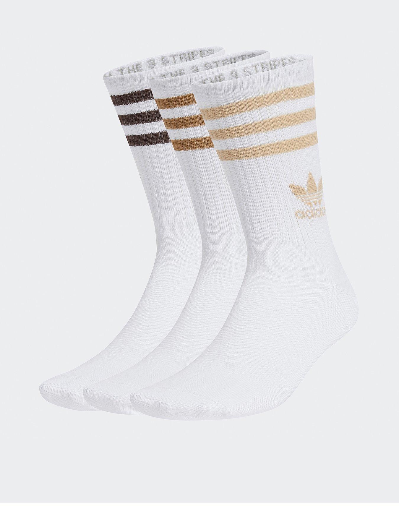 adidas-originals-unisex-3-stripe-crew-sock-3-pack-whitebrownfront