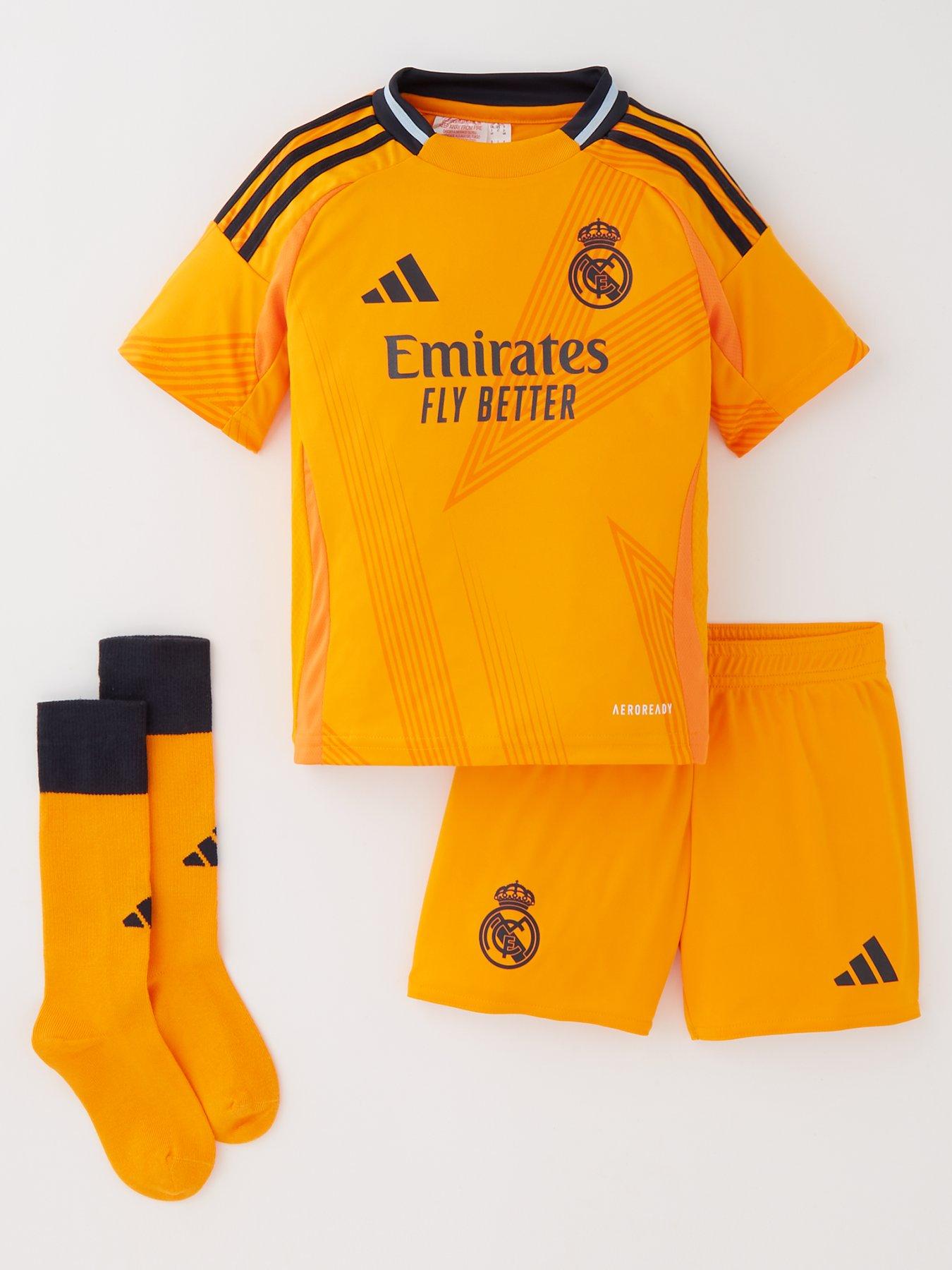 adidas Real Madrid Mini Kit 24/25 Away Full Kit Orange Very