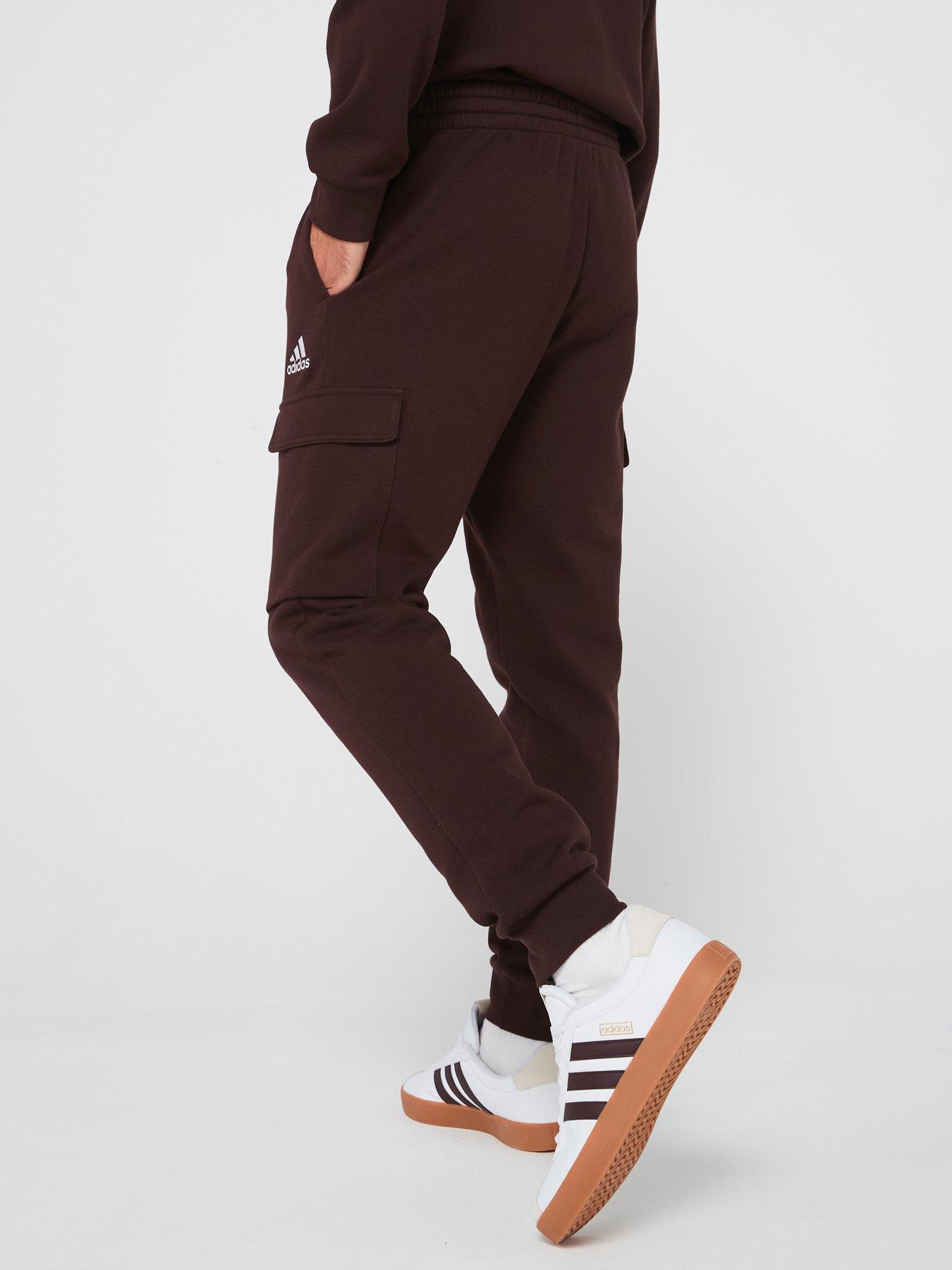 adidas-sportswear-mens-feelcozy-cargo-pant-brownstillFront