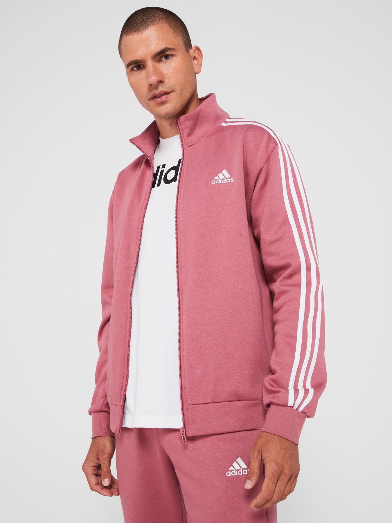 adidas Sportswear Mens 3 Stripe Fleece Tracksuit Pink Very Ireland