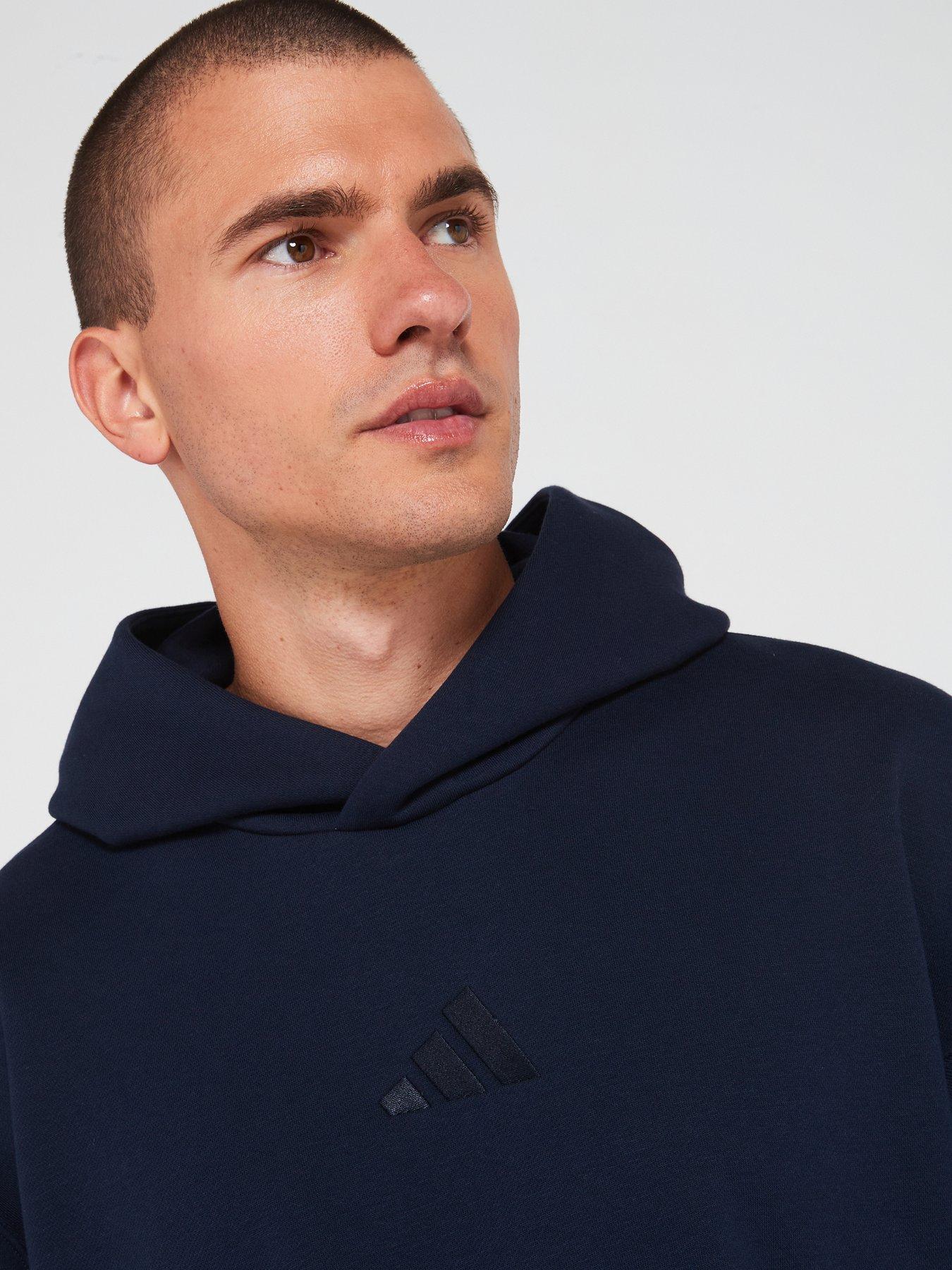 adidas-sportswear-mens-all-season-fleece-hoodie-navyoutfit