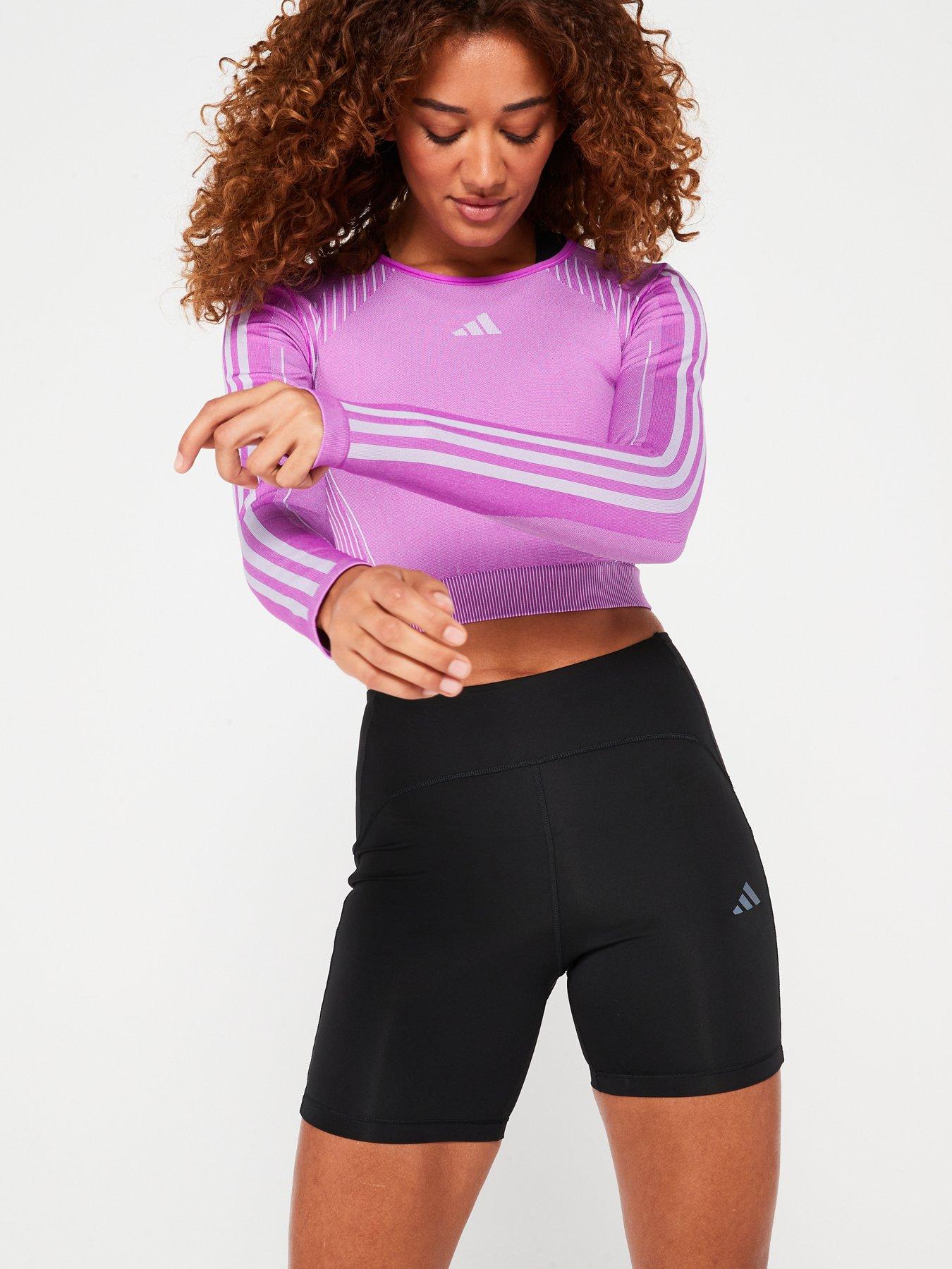 Adidas crop top purple online