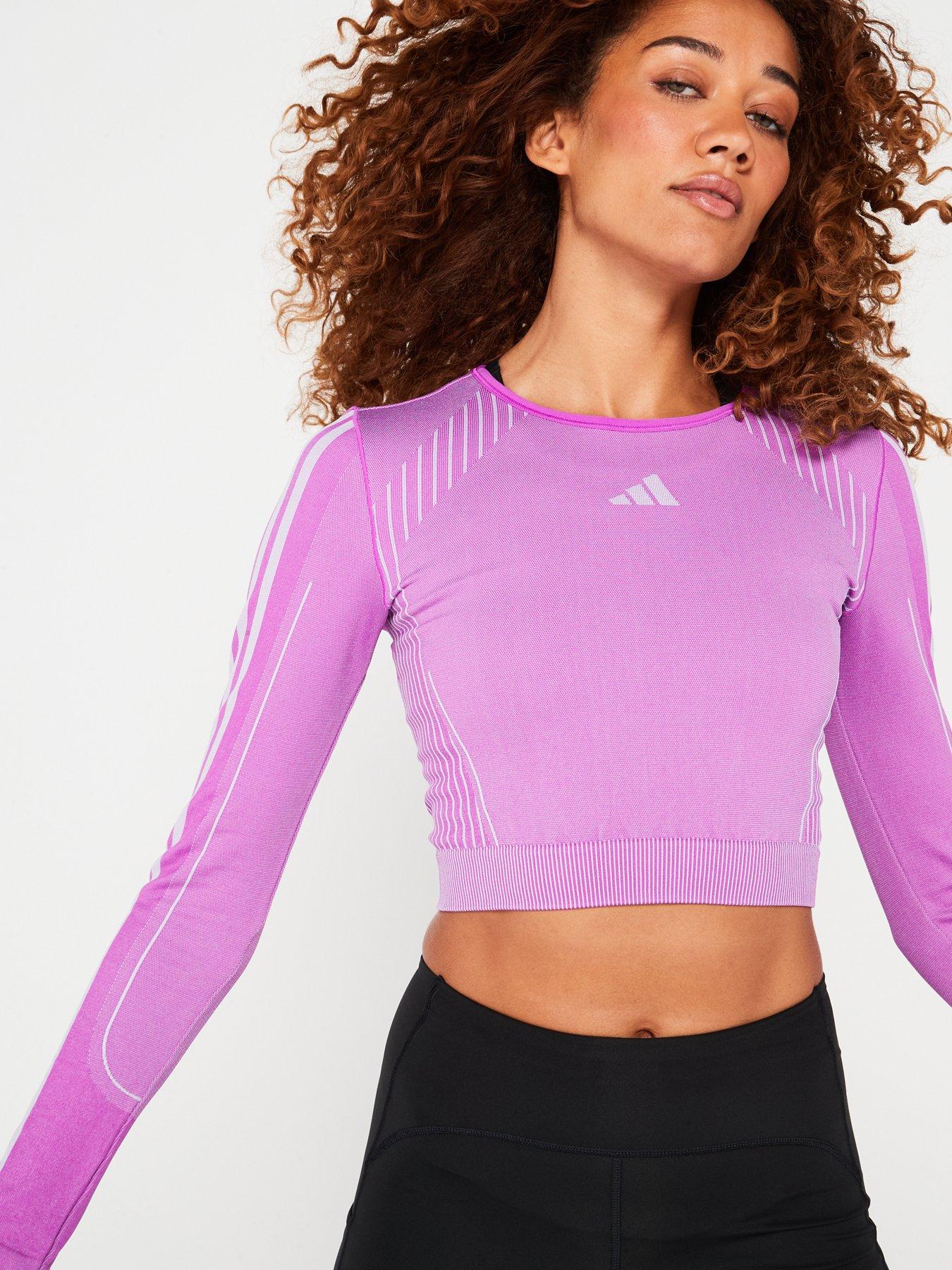 adidas-womens-training-knitted-long-sleeve-crop-top-purpleoutfit