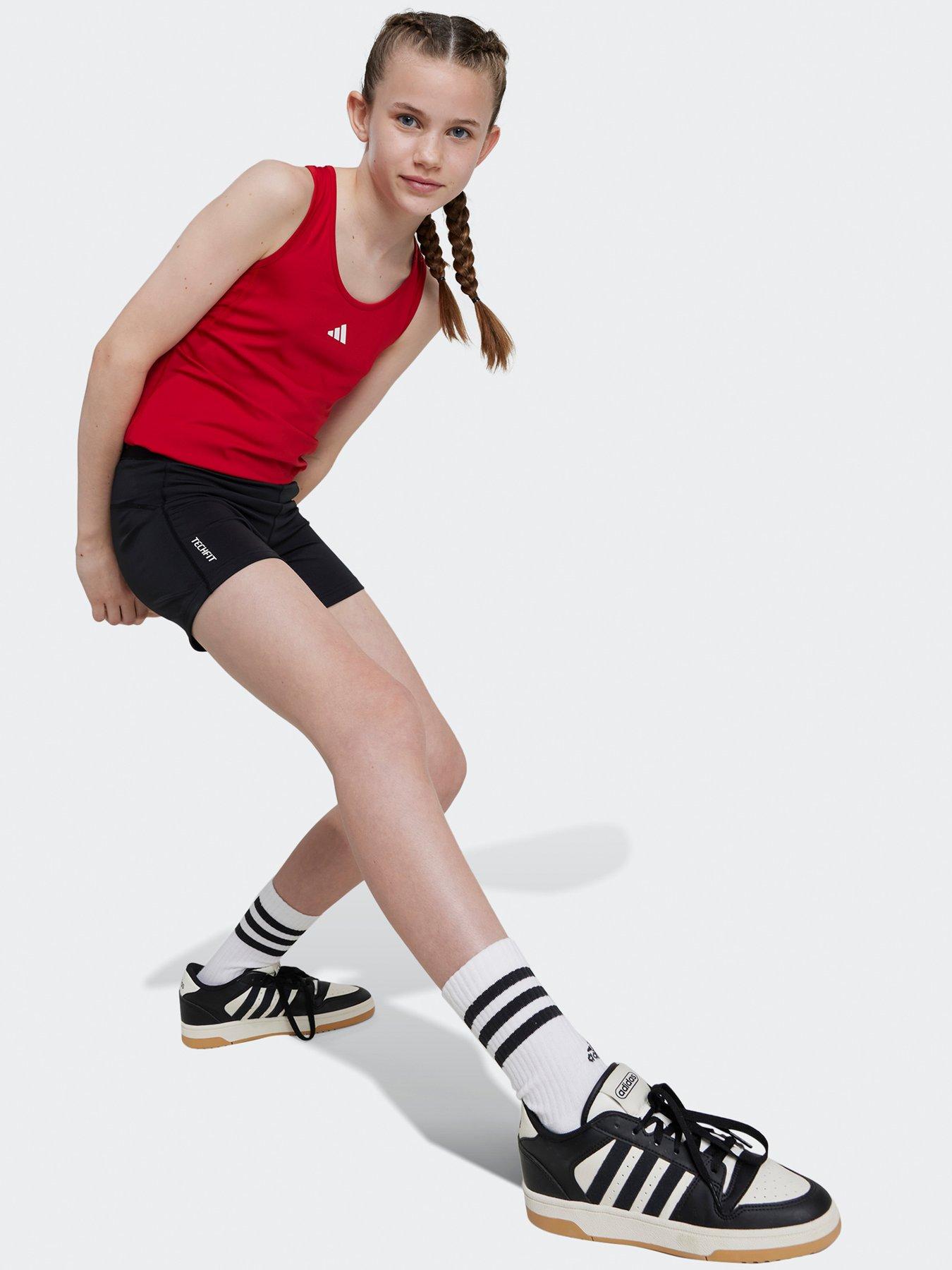 adidas-junior-girls-training-tech-fit-short-tights-blackstillFront