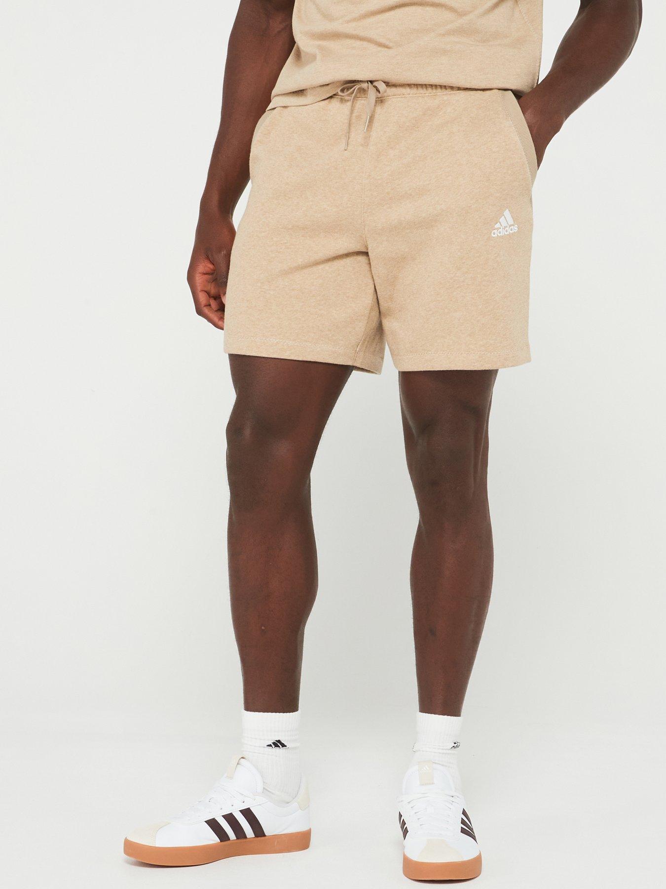 adidas-sportswear-mens-melange-short-brownfront