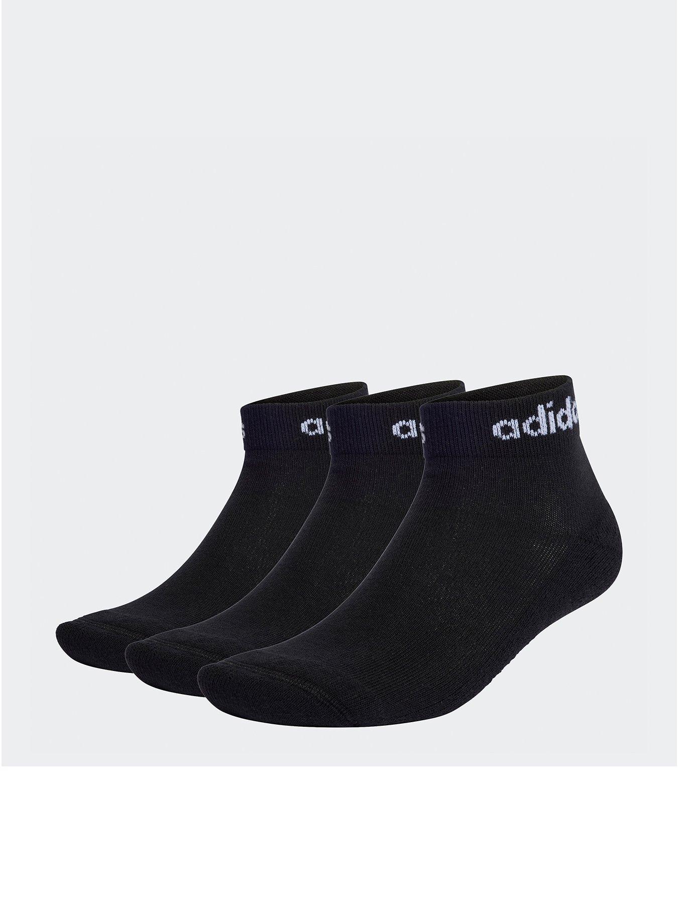 adidas Sportswear Unisex Linear Ankle Socks - 3 Pack - Black/white