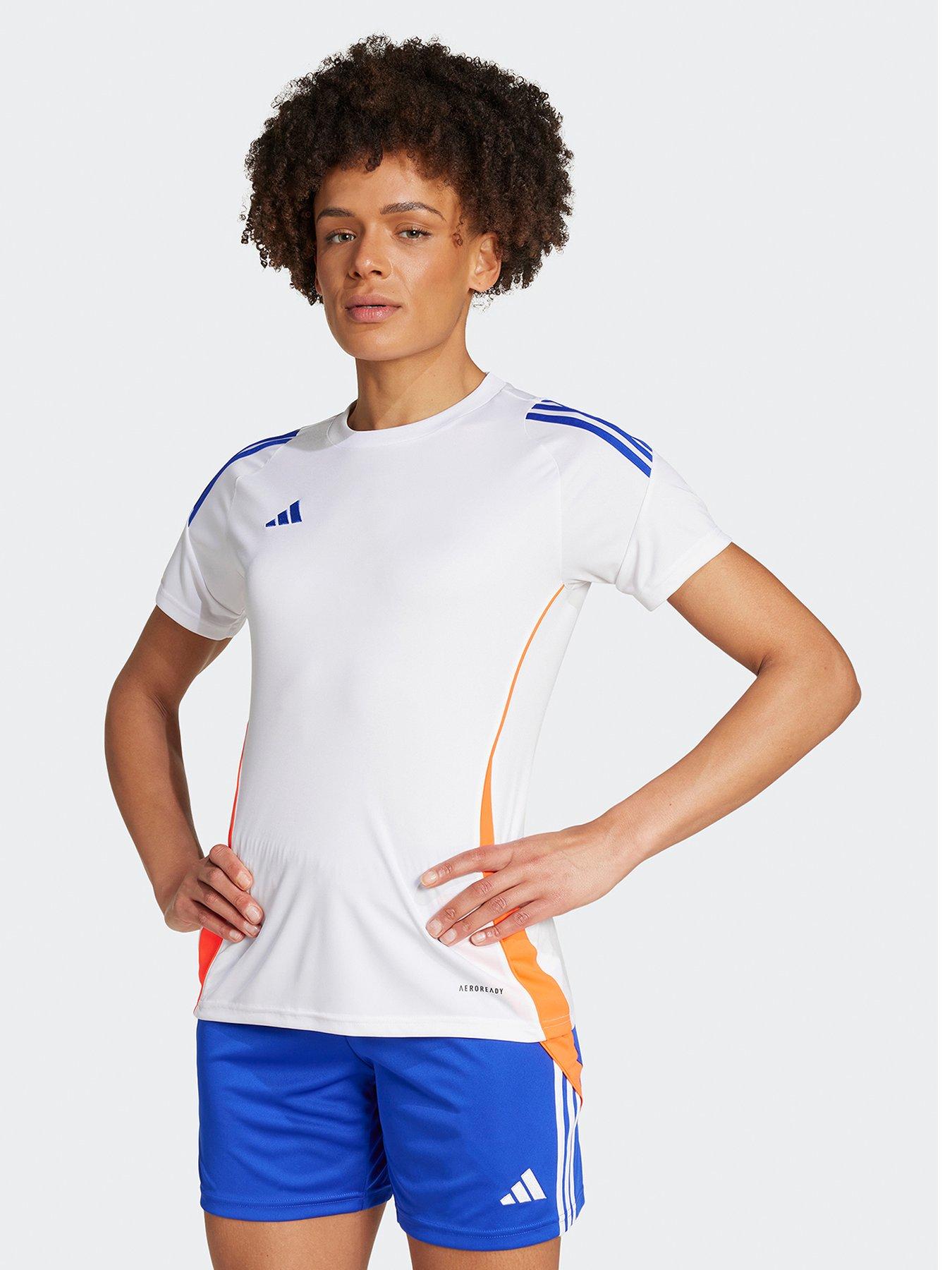 Image of adidas Womens Tiro 24 Training Jersey -white/blue