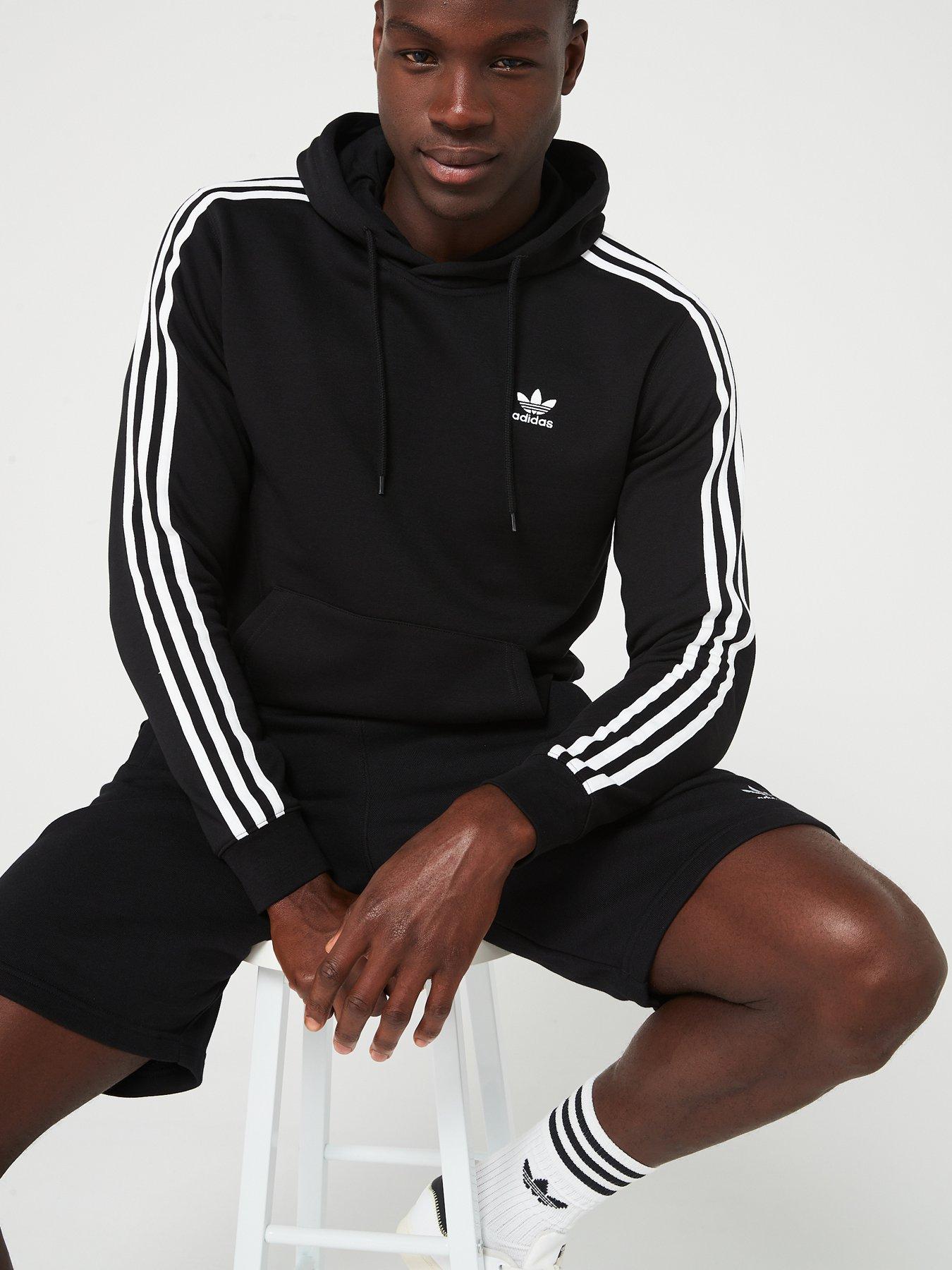 adidas-originals-mens-3-stripes-hoodie-blackoutfit