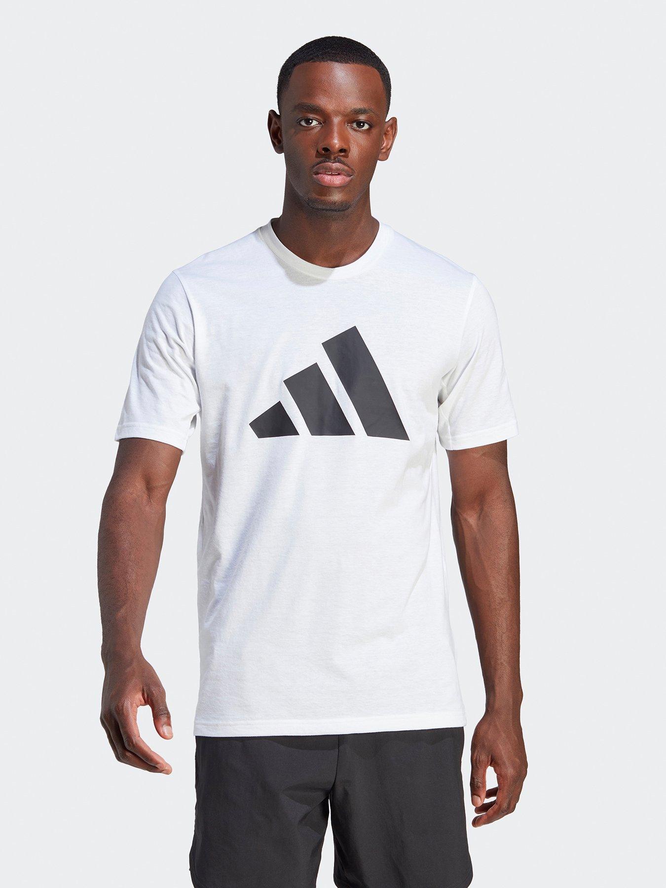 Image of adidas Mens Train Essentials Logo T-Shirt - White/Black