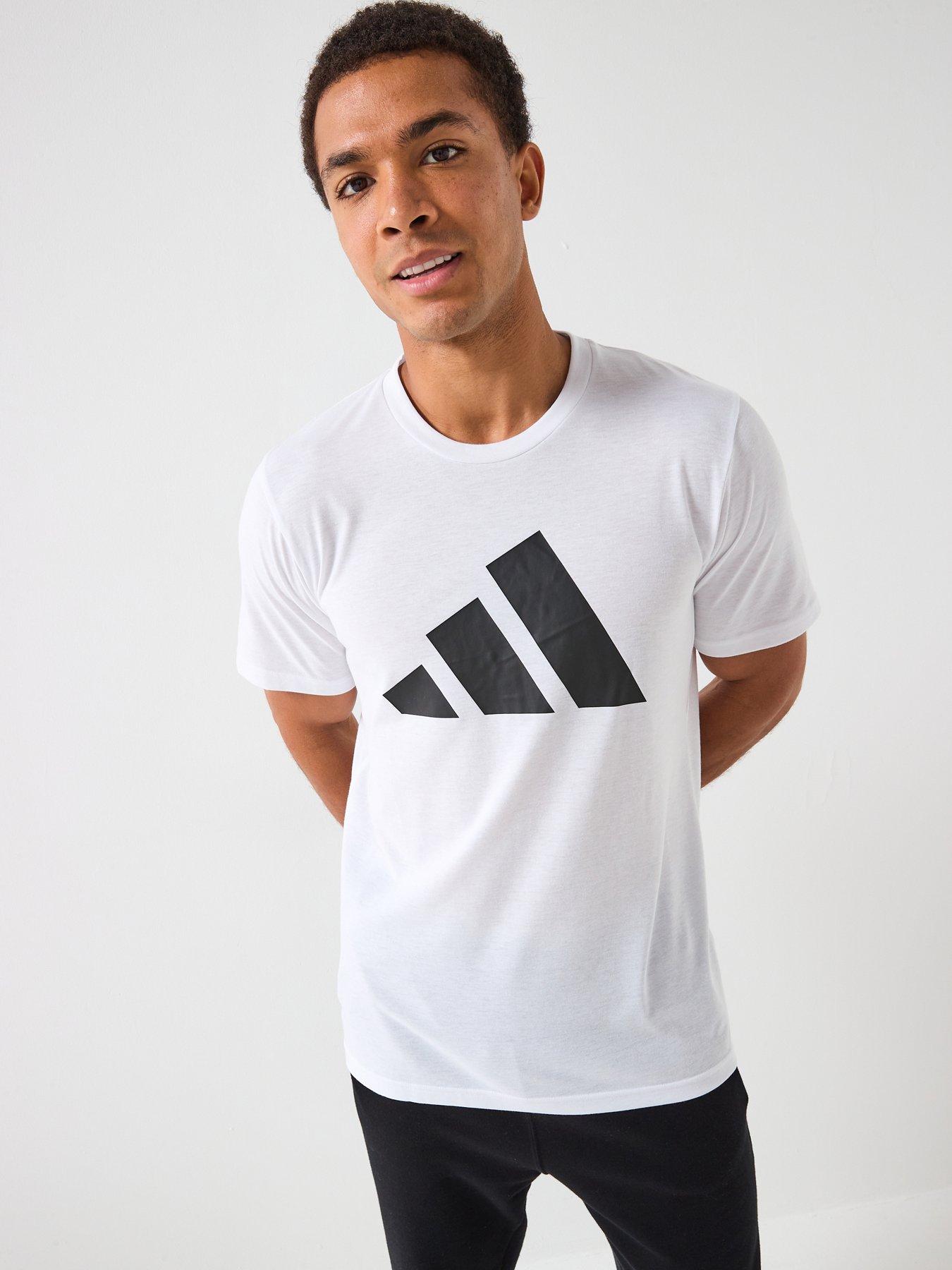 adidas Mens Train Essentials Logo T-Shirt - White/Black