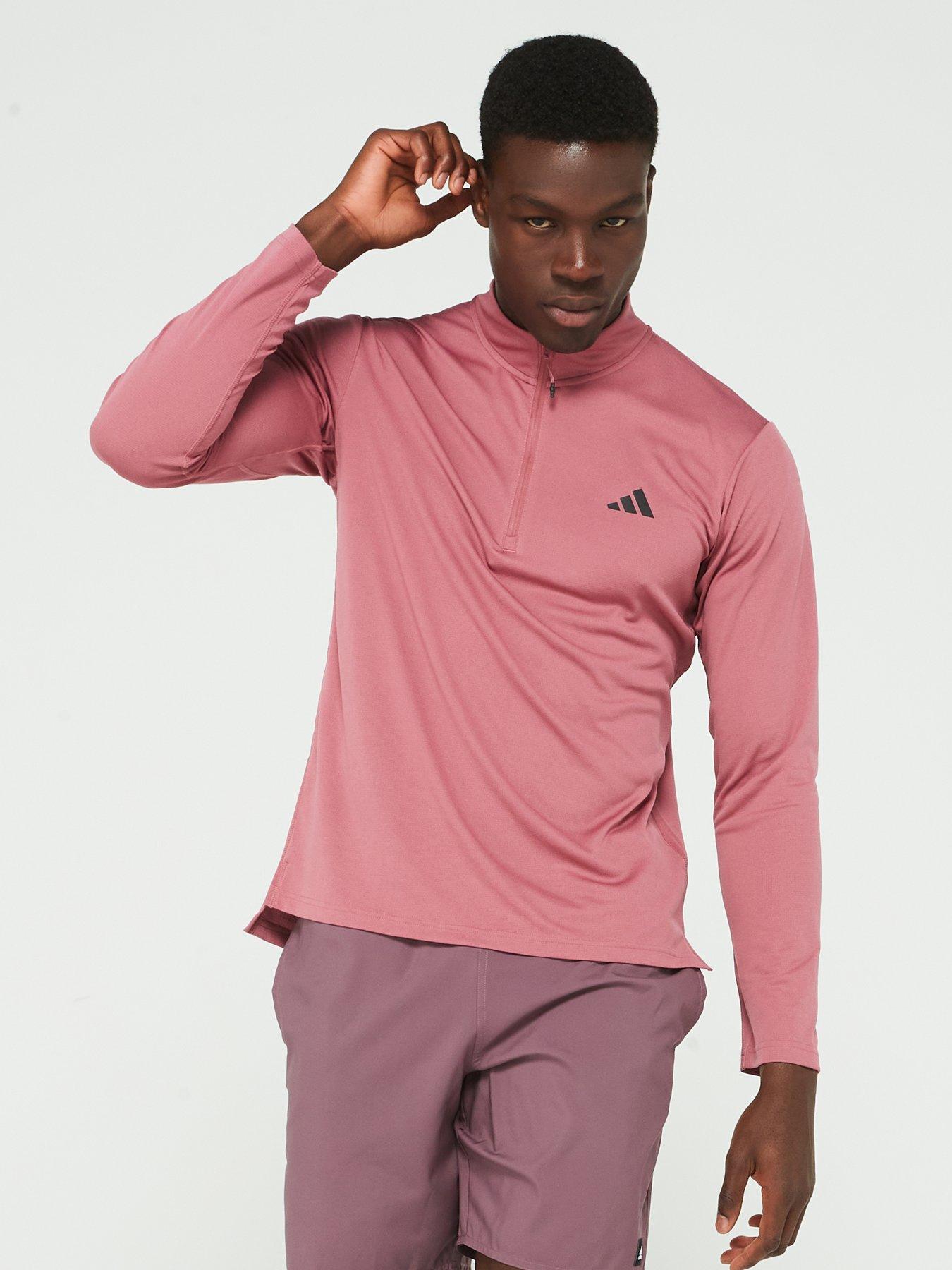 adidas-mens-train-essentials-14-zip-top-dark-pink