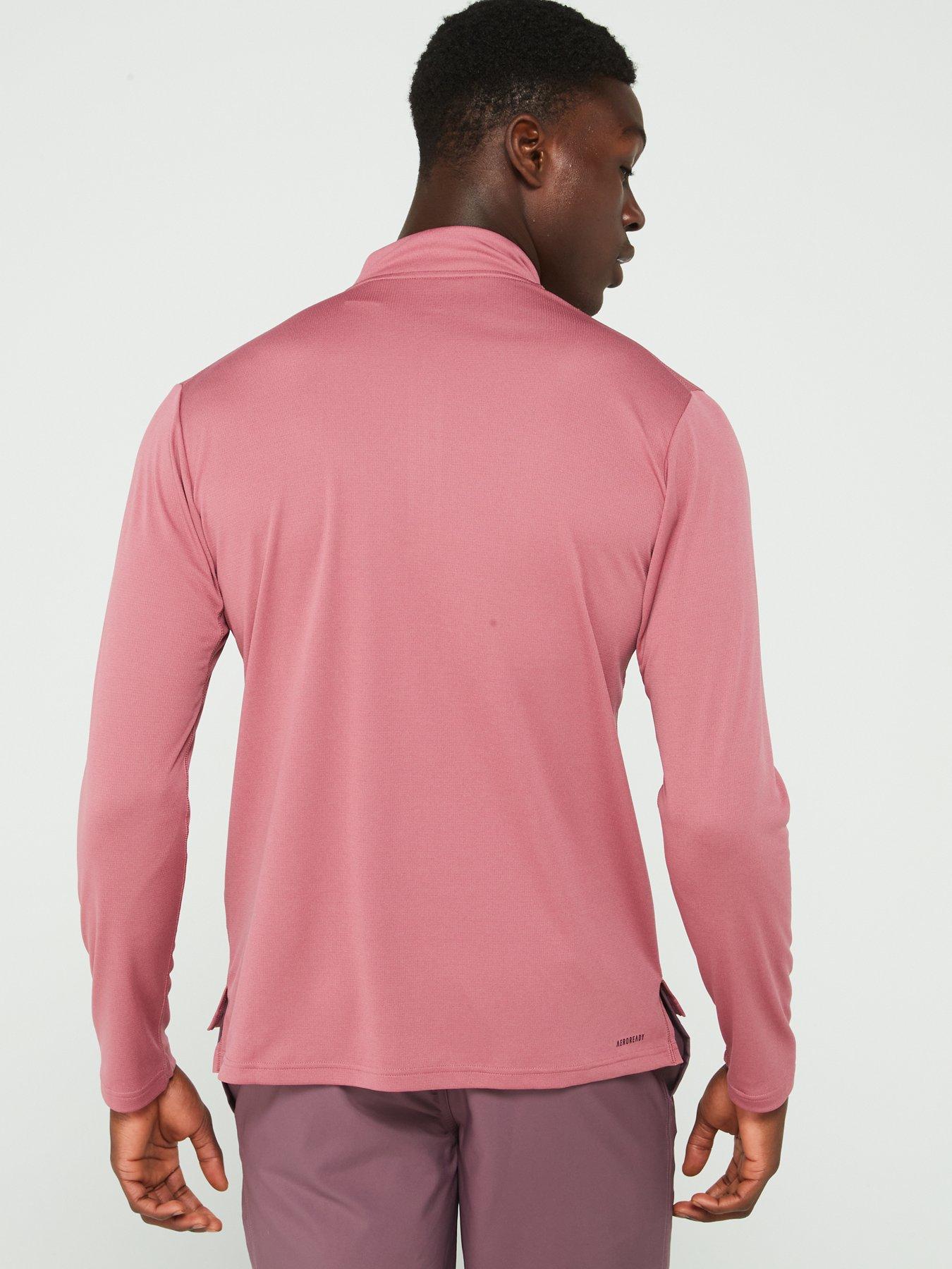 adidas-mens-train-essentials-14-zip-top-dark-pinkstillFront