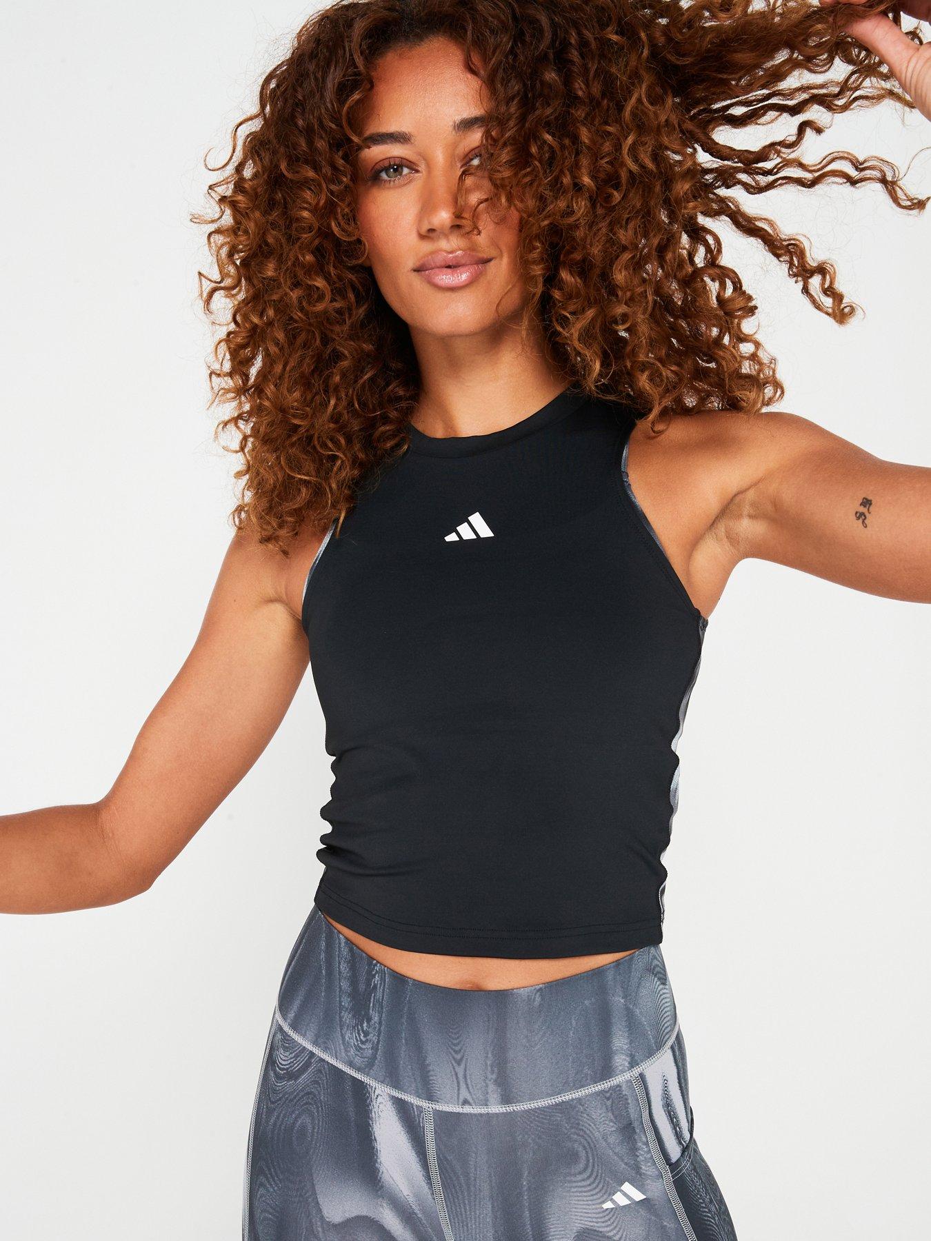 Image 1 of 6 of adidas Womens Training Flower Print Tank - Black