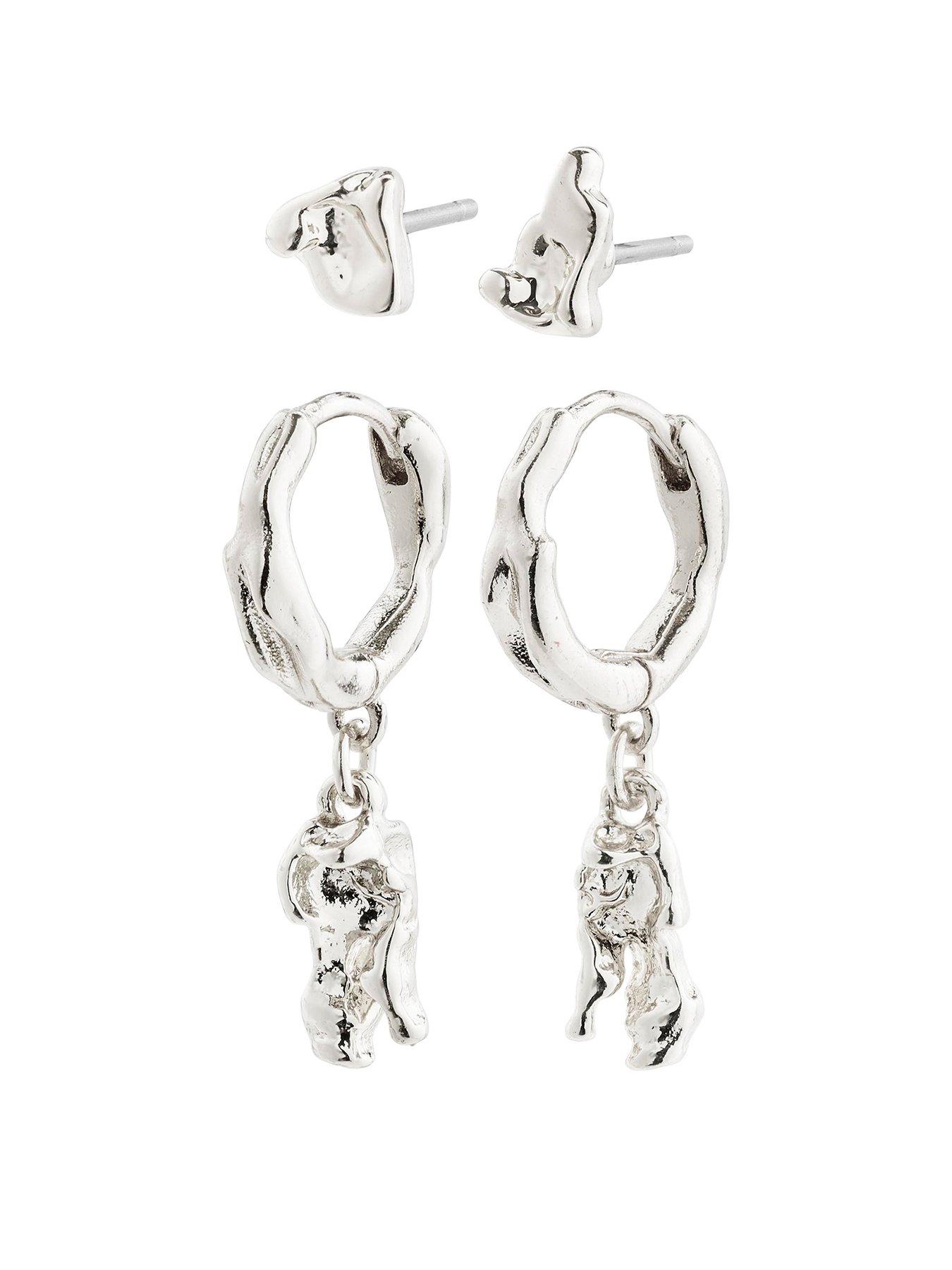 pilgrim-sea-earrings-2-in-1-set-silver-plated