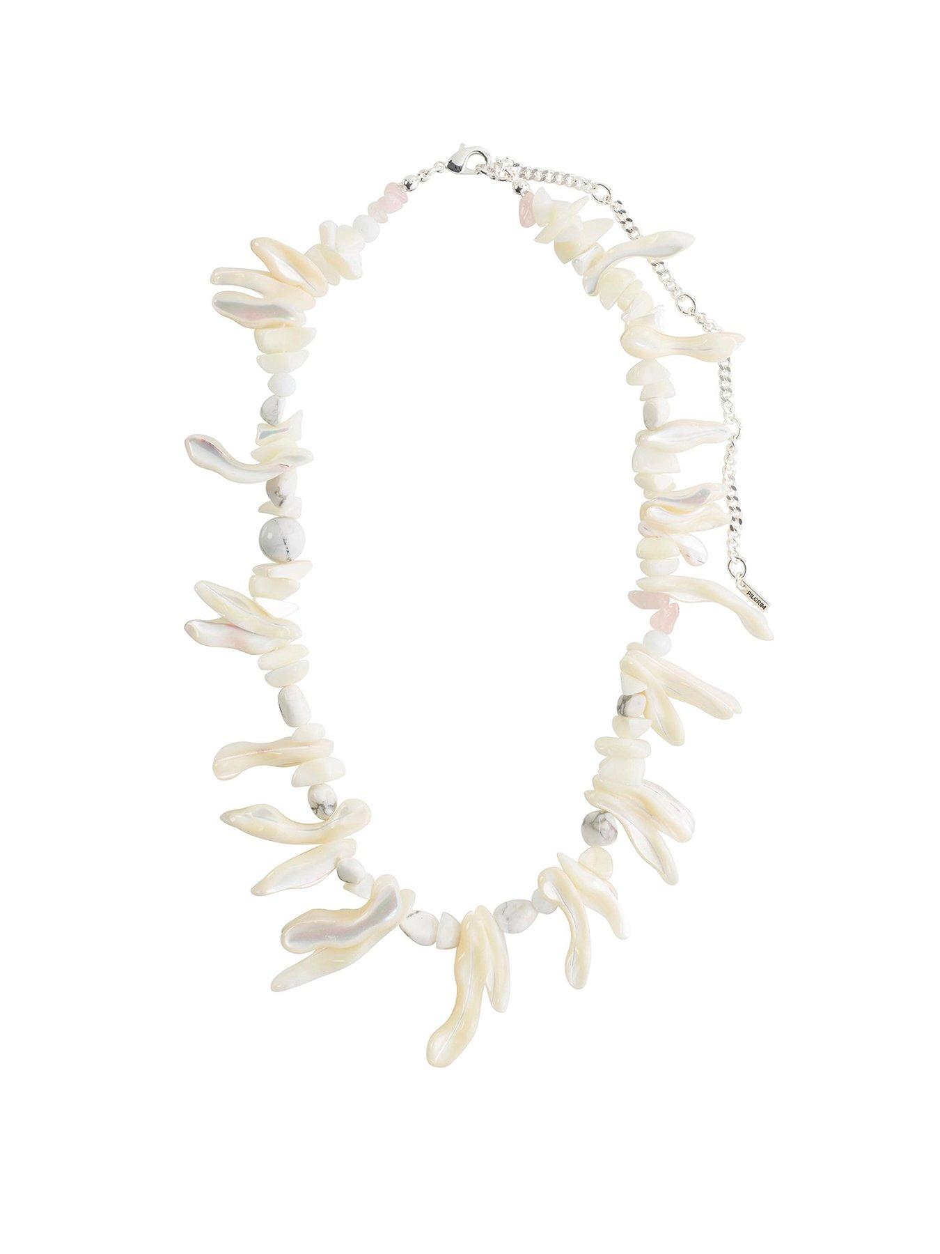 pilgrim-light-seashell-necklace-whitesilver-platedfront