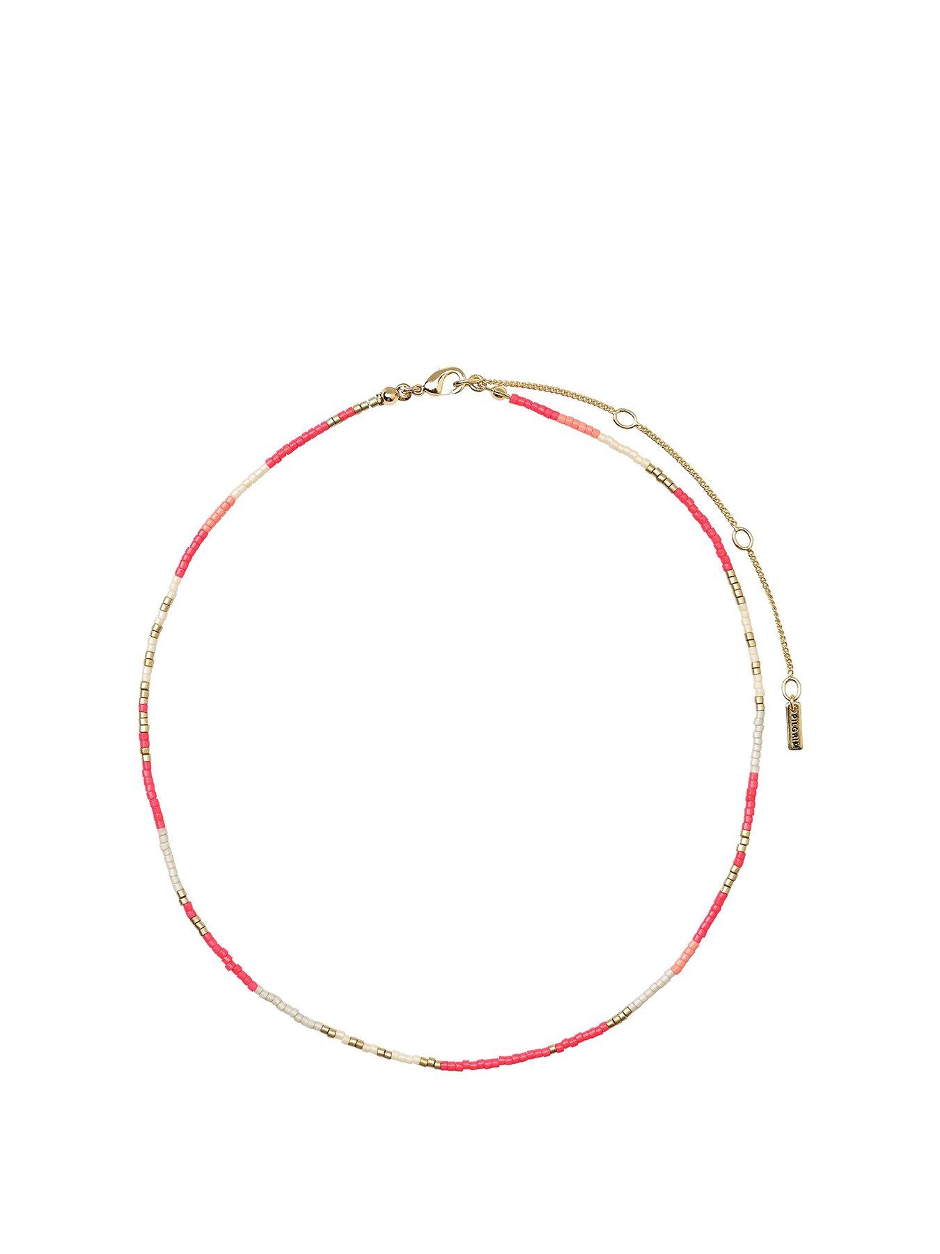 pilgrim-alison-necklace-pink-gold-platedfront