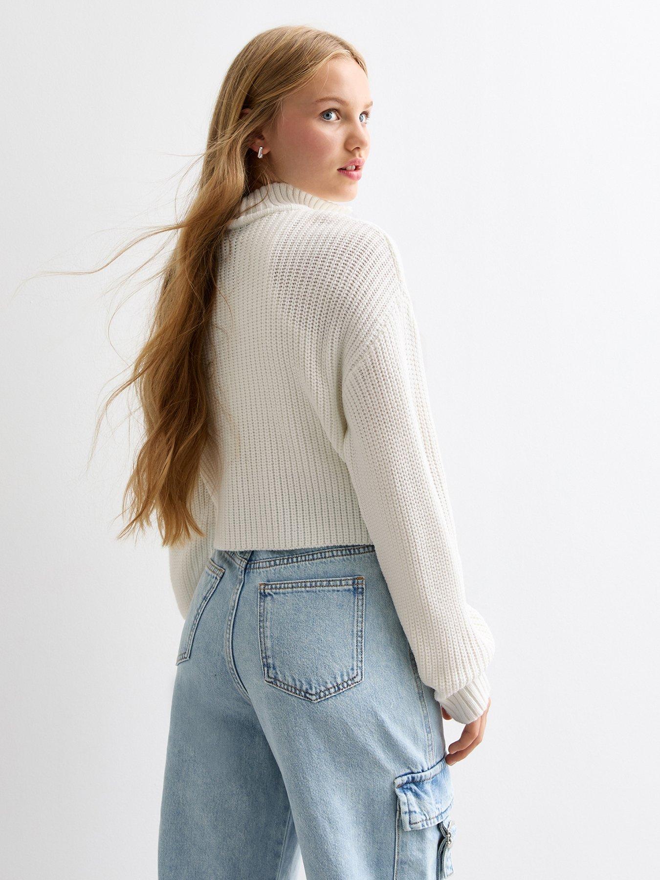 new-look-915-girls-cream-half-zip-knit-jumperback